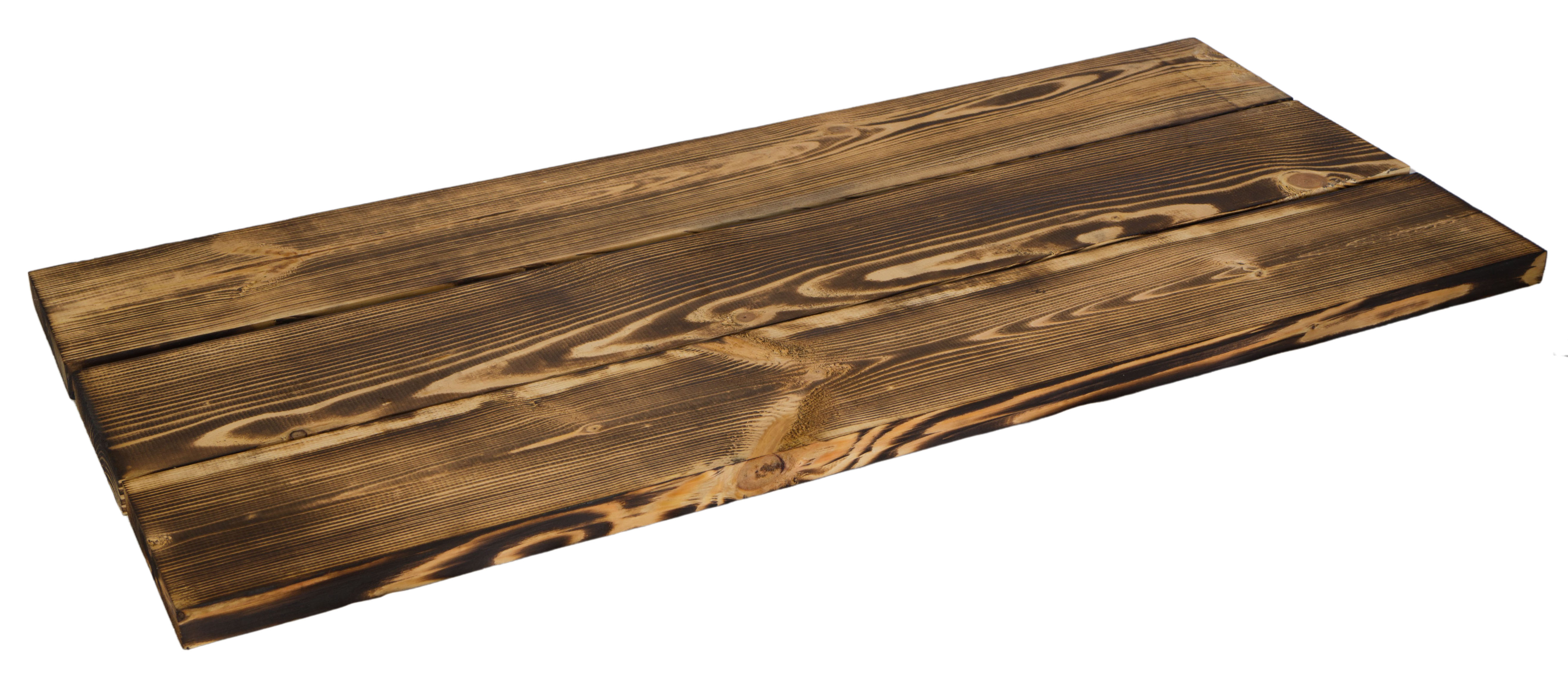 Grand Planche de Bois Flambé 100cmx14, 5cm Holzstärke 3cm En Bois de Résineux