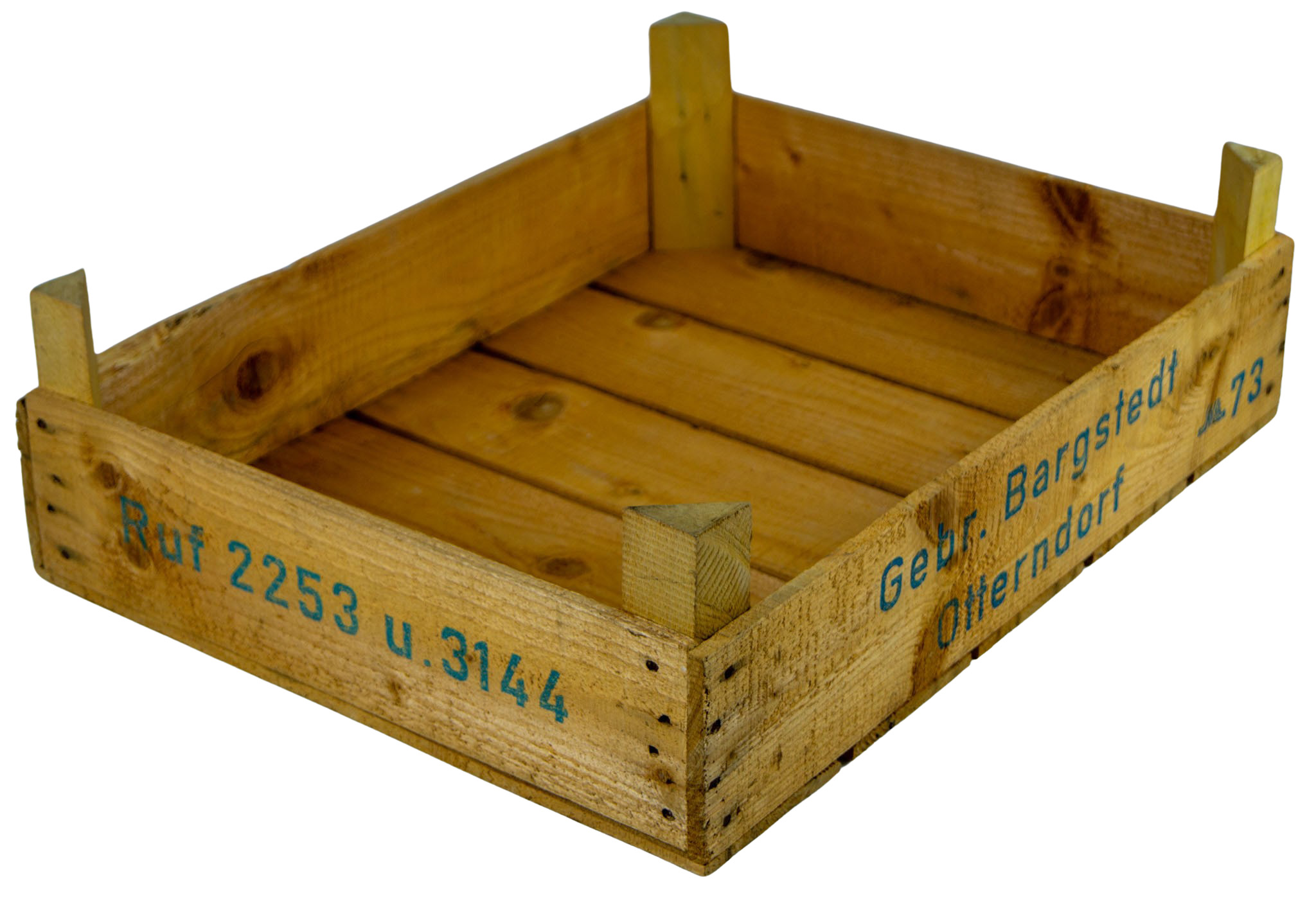 4er Set Helle Kirschsteige 54x42x16cm Holzsteige Holzkiste Vintage Obstschale