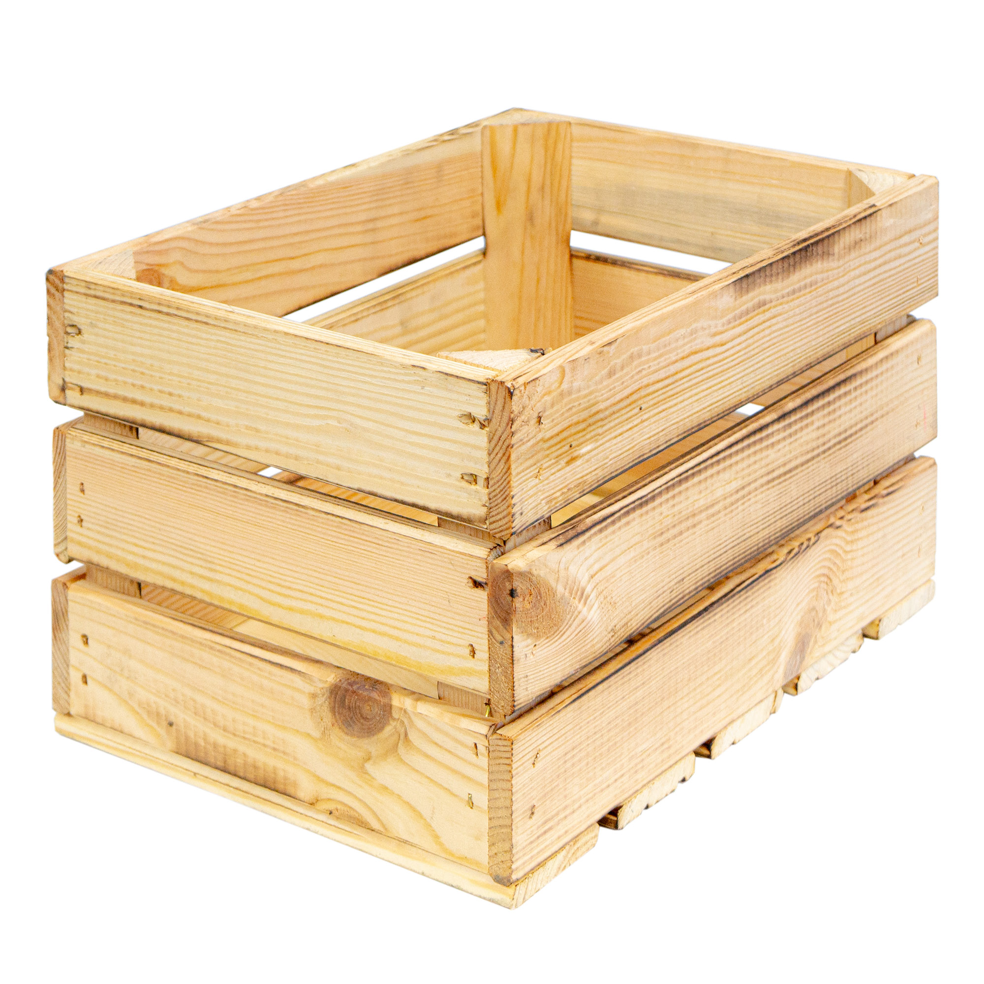 Holzkiste mit Griff  "BF klein 34x23x21cm" Neu & geflammt