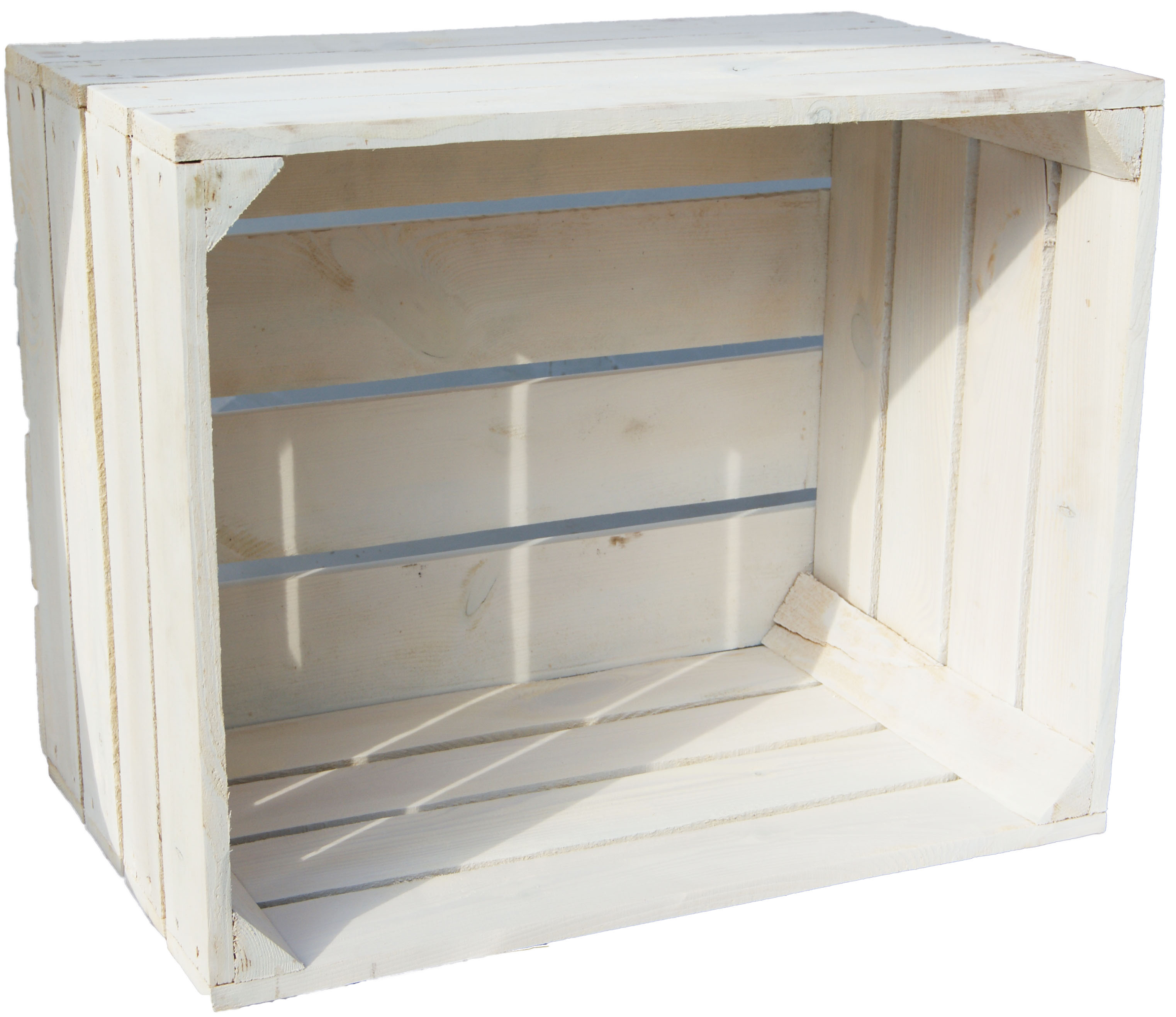 3er Set Holzkisten Johanna, weiß lasiert – dekorative Aufbewahrungskisten im Vintage-Stil