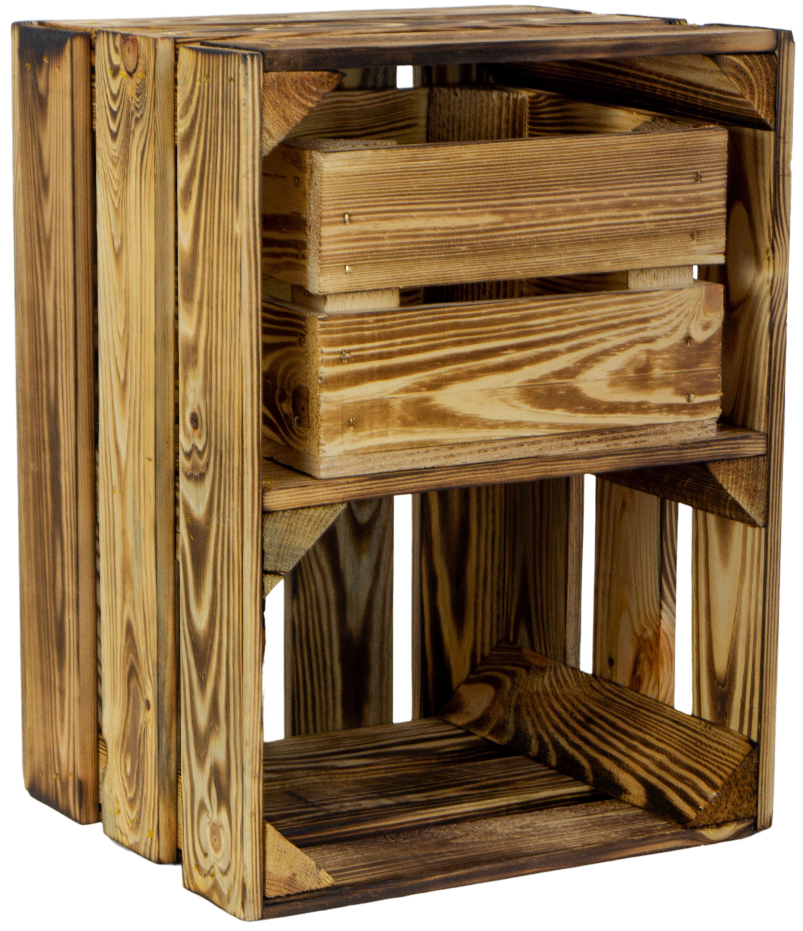 Holzkiste mit Schublade Bellotta geflammt