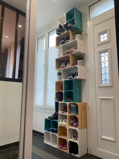 Etagère "Hilde" turquoise avec plateau intermédiaire