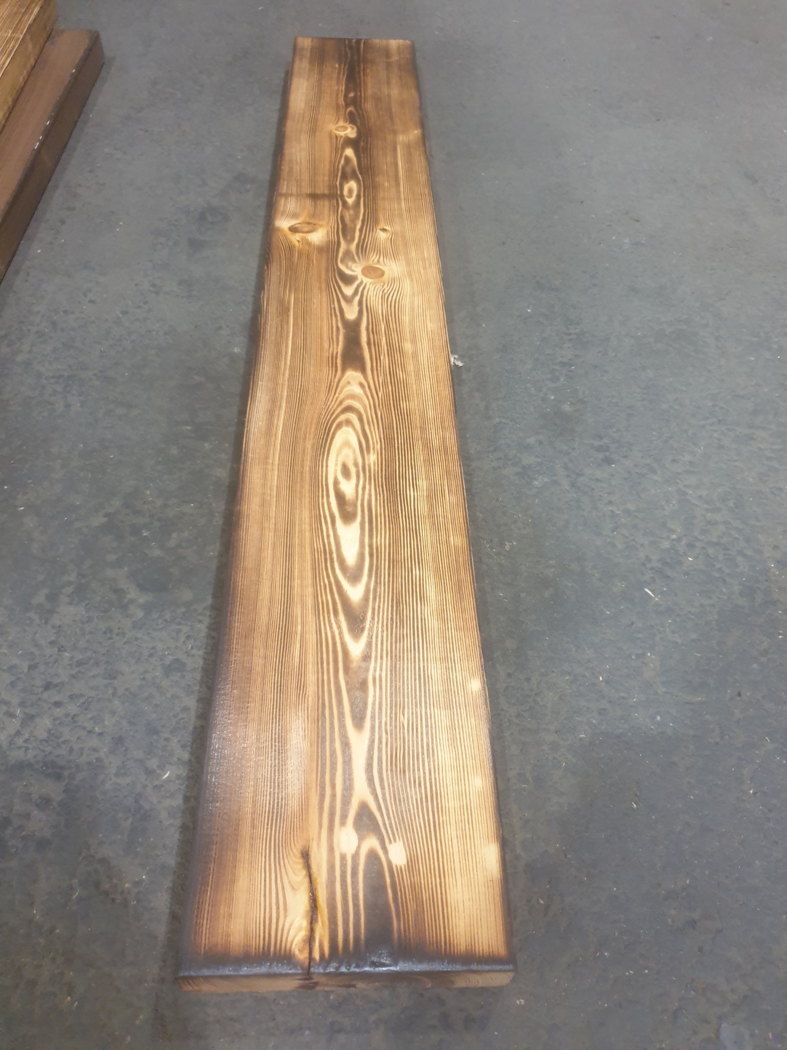 Grand Planche de Bois Flambé 100cmx14, 5cm Holzstärke 3cm En Bois de Résineux