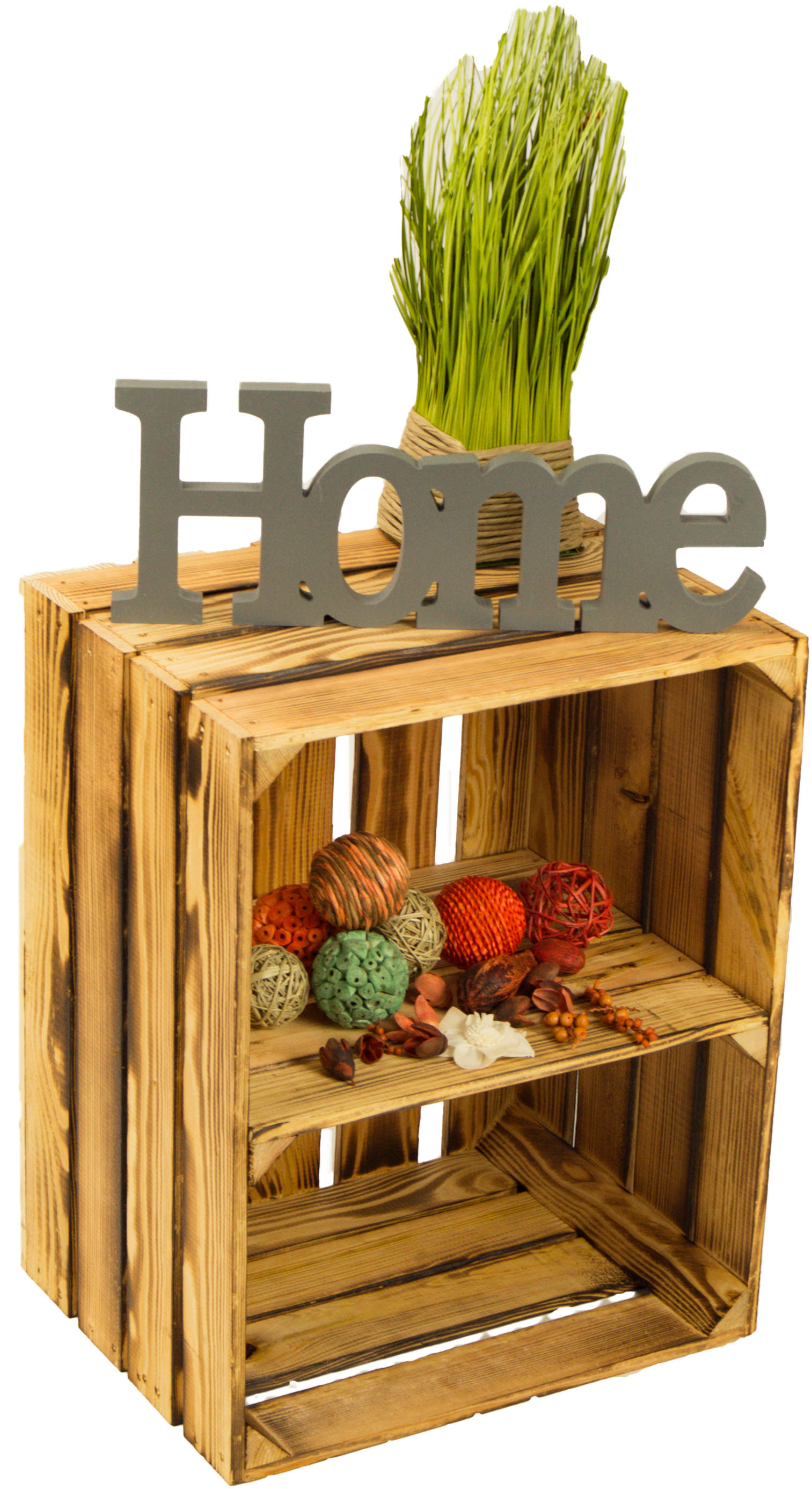 Obstkistenregal Johanna geflammt "quer"