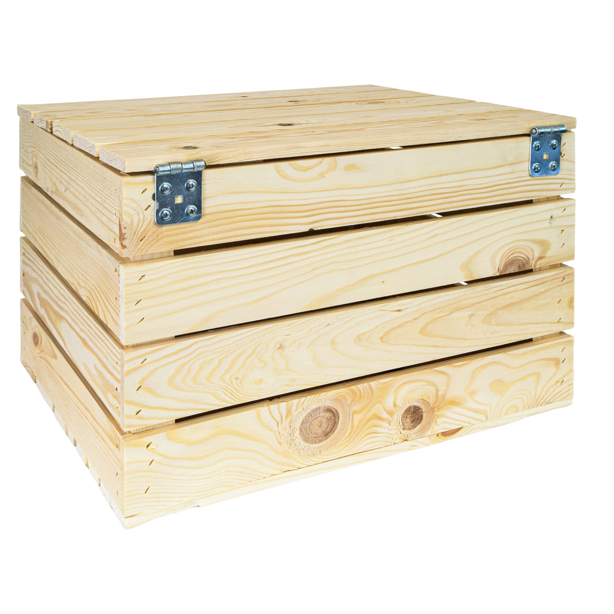 Coffre en Bois Boîte à Vin Trésor de Paix à Jouets Nature avec Couvercle 48 x 3