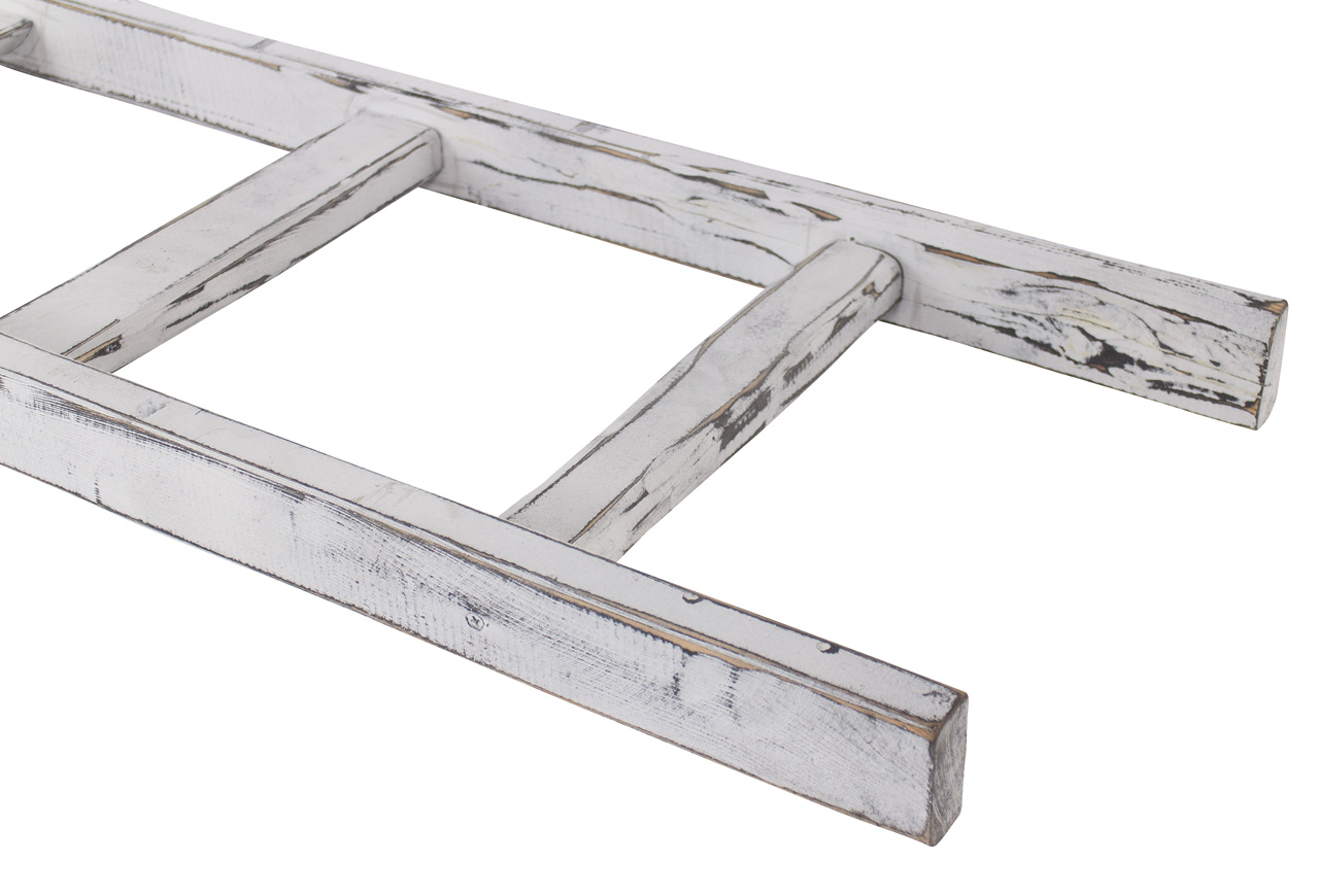 Holzleiter Altländer Art 100cm Neu Shabby weiss