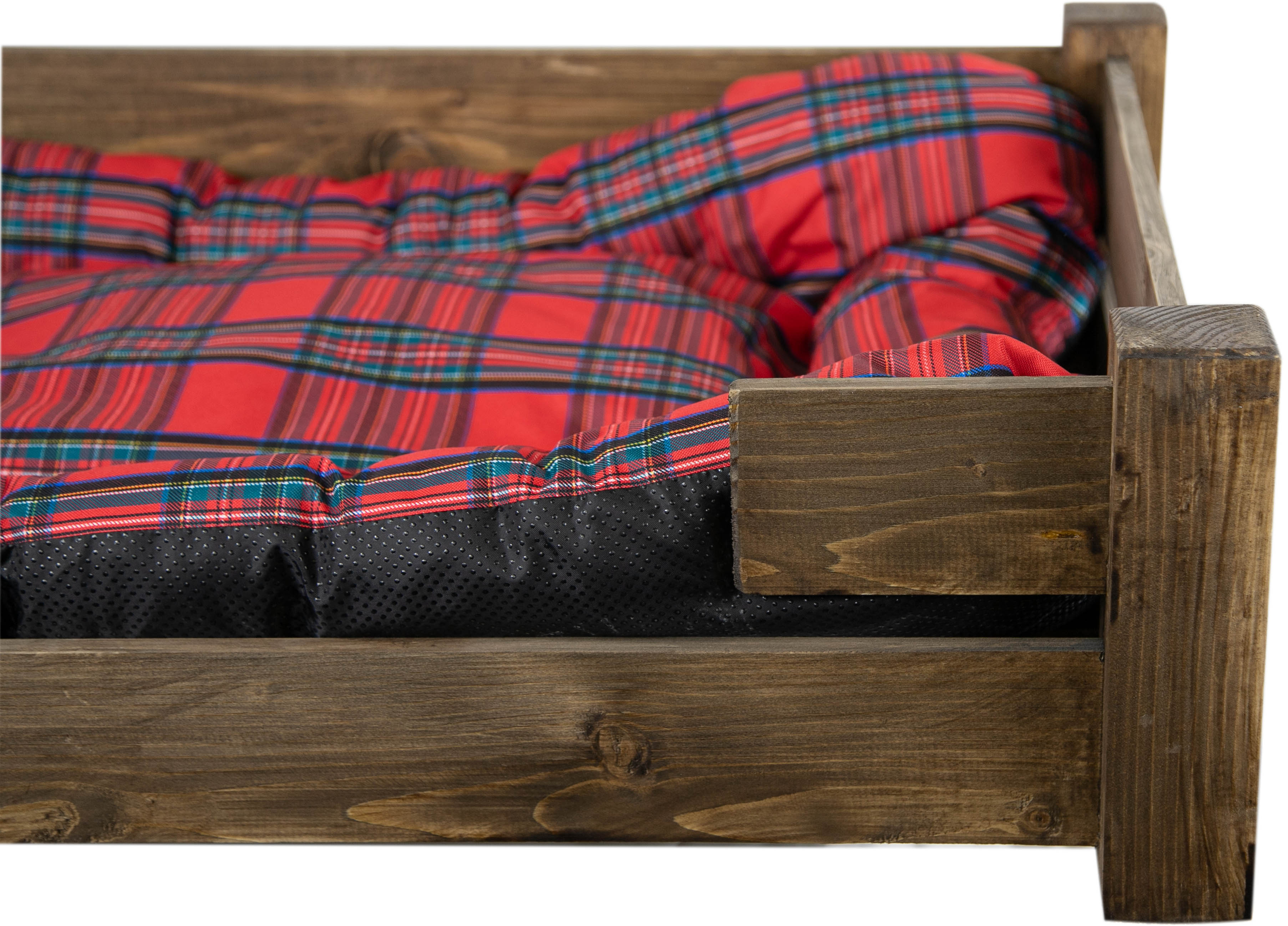 Hundebett Winston XXL Palsiander  mit Füssen  mit Kissen grau 100x60x25cm