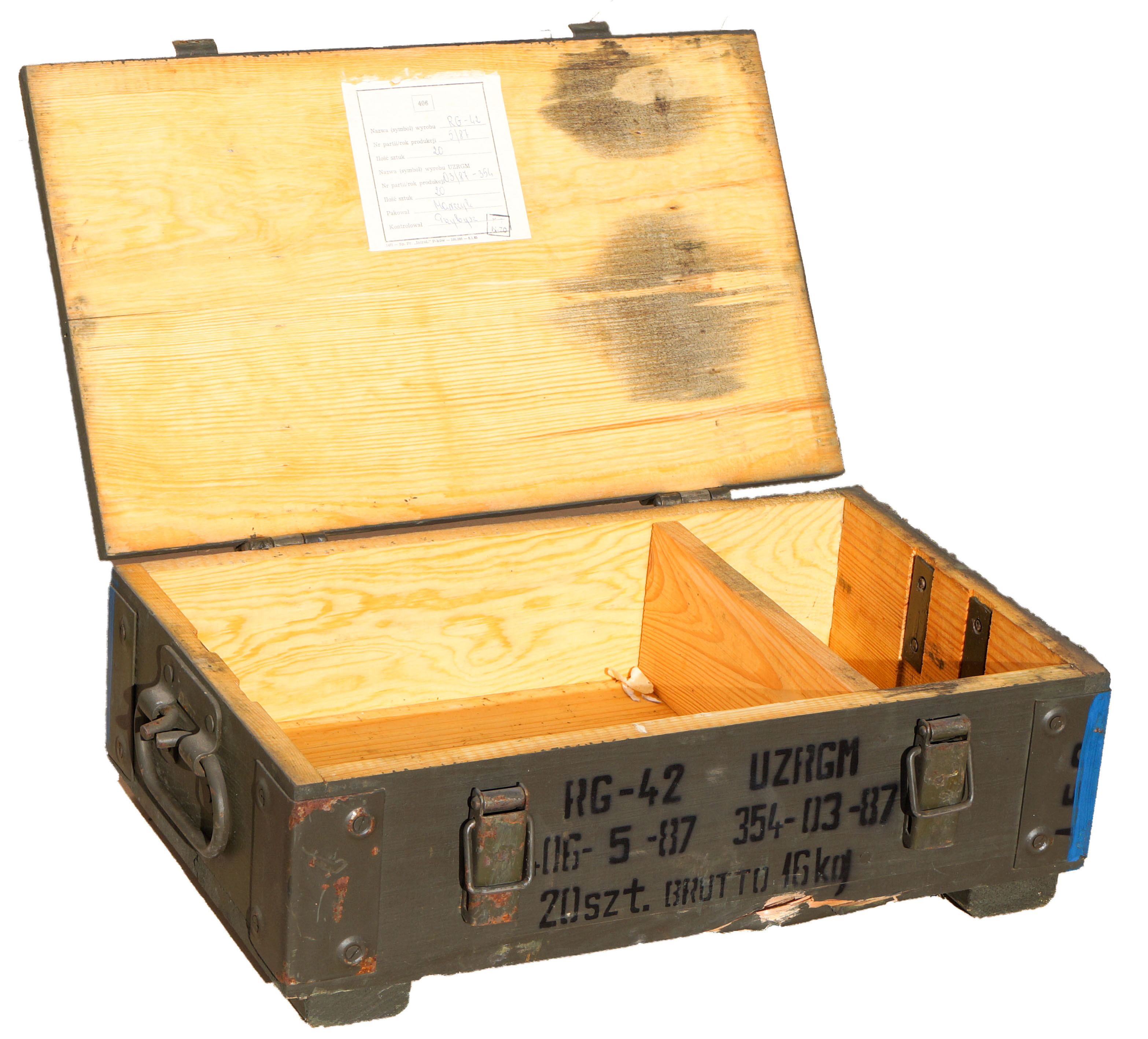 petite caisse à munitions rg-42 épaisseur de paroi supérieure à 1 cm dimensions ca 48x31x16cm dimensions intérieures 44x25x10cm rangement caisse à munitions militaire caisse à munitions en bois caisse à vin en bois caisse à vin