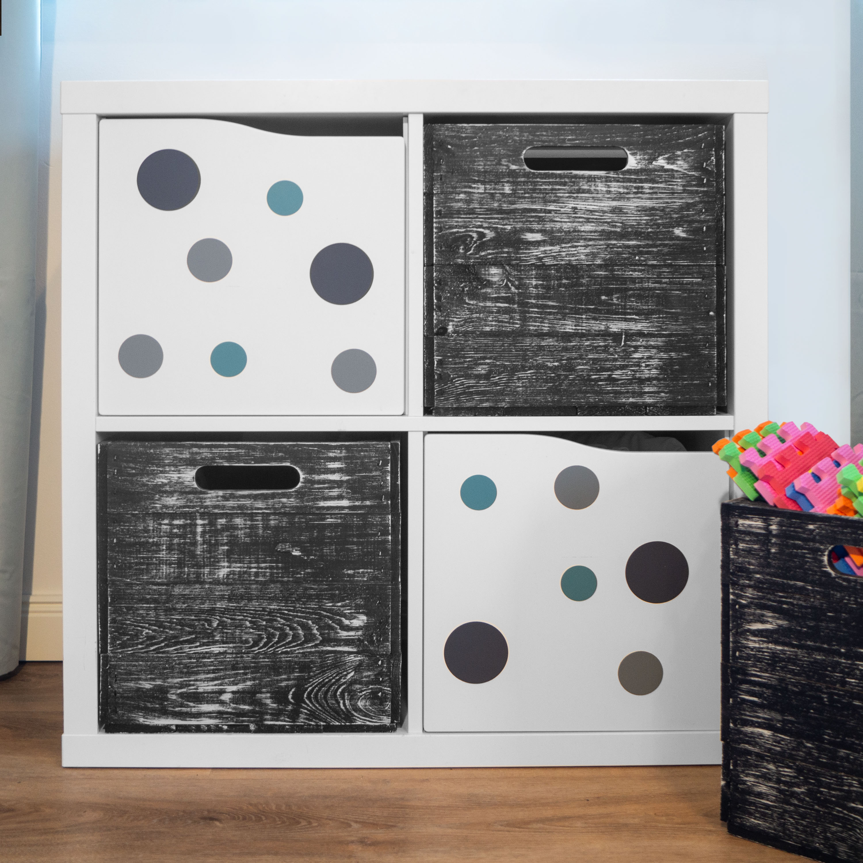HolzkisteShabby schwarz  passend für Kallax und Expeditregale
