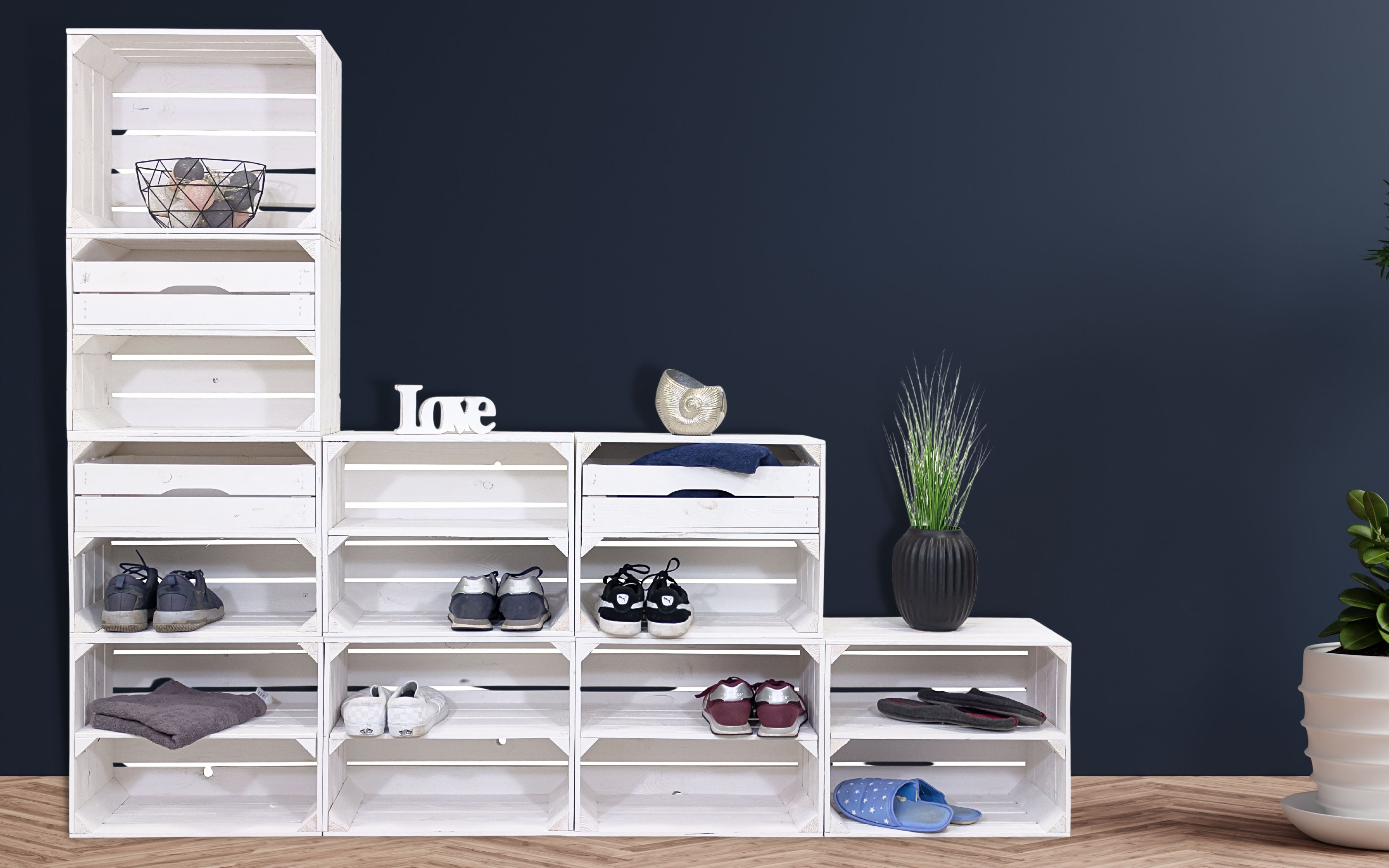 Étagère à chaussures avec 17 niveaux Armoire à chaussures, rangement de chaussures, organisateur de chaussures, pour jusqu'à 34 paires de chaussures, pour le salon, l'entrée (blanc)