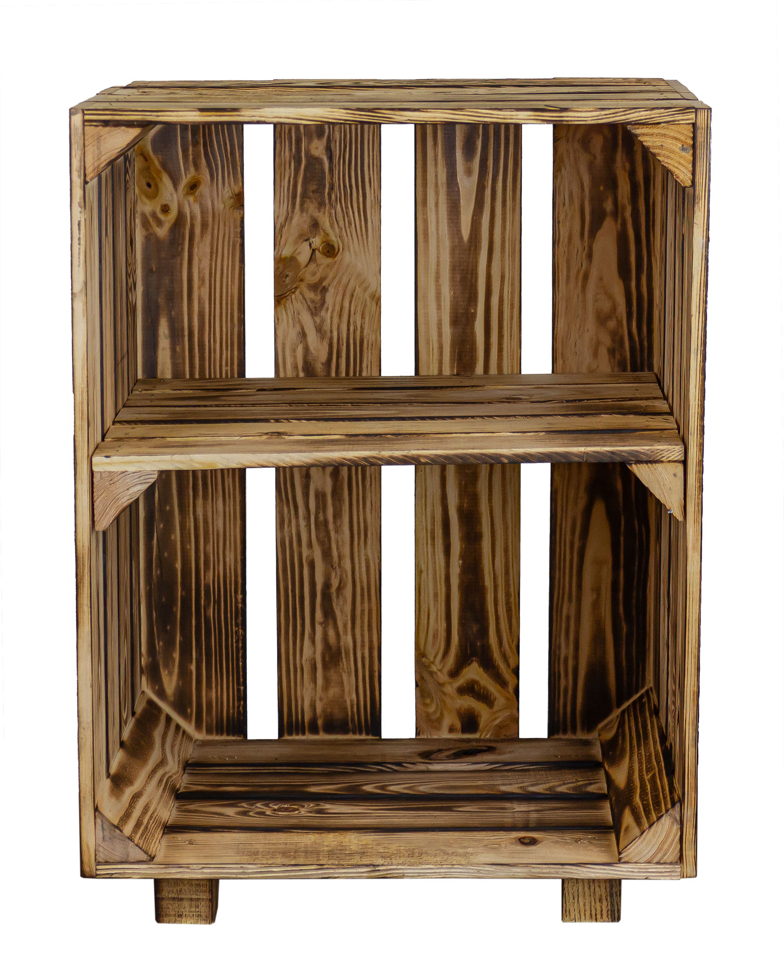 Table de chevet flammée avec compartiment de rangement