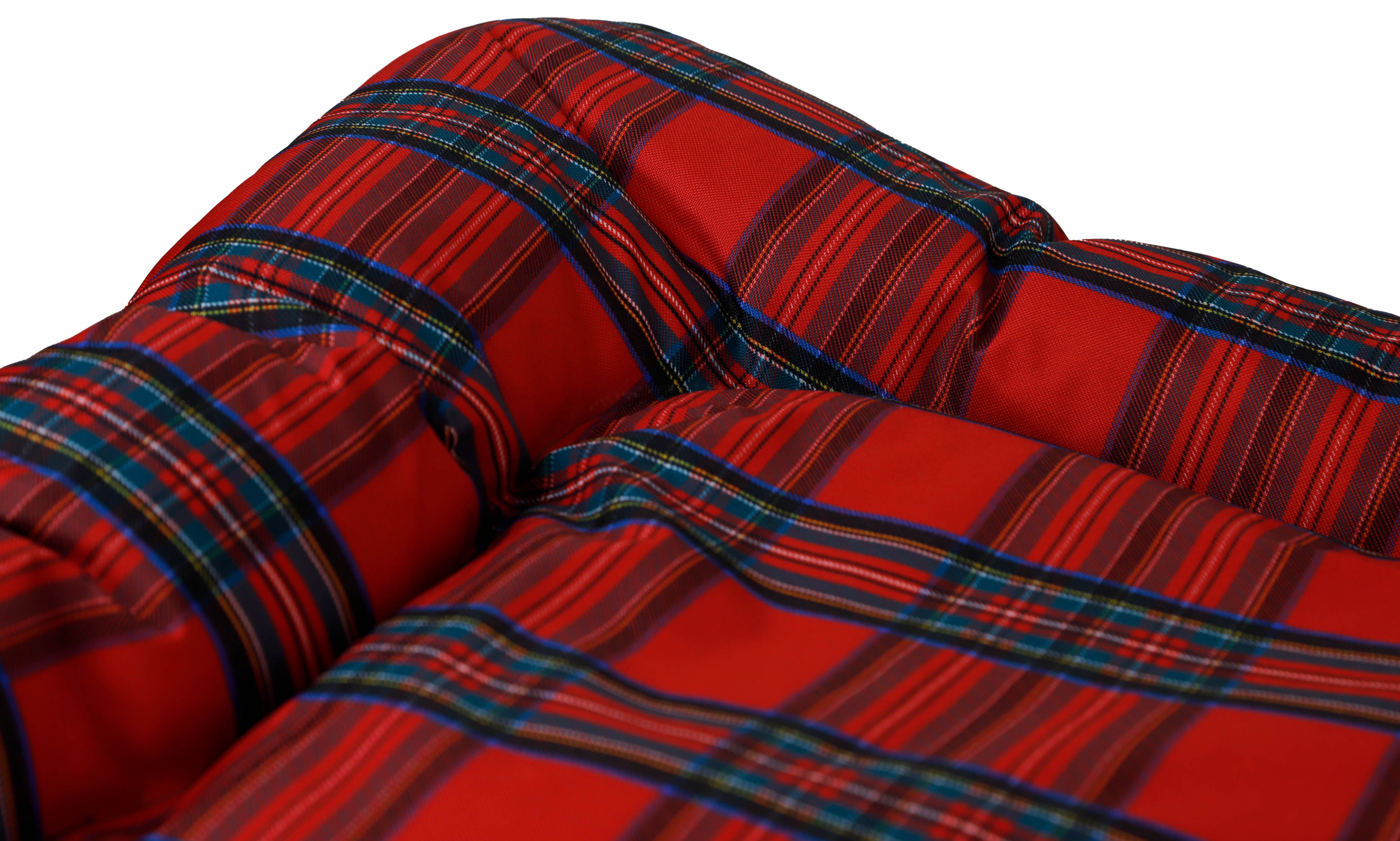 Hundebett Winston XXL in geflammt mit Füßen optional mit Kissen 100x55x25cm Coussin seul rouge