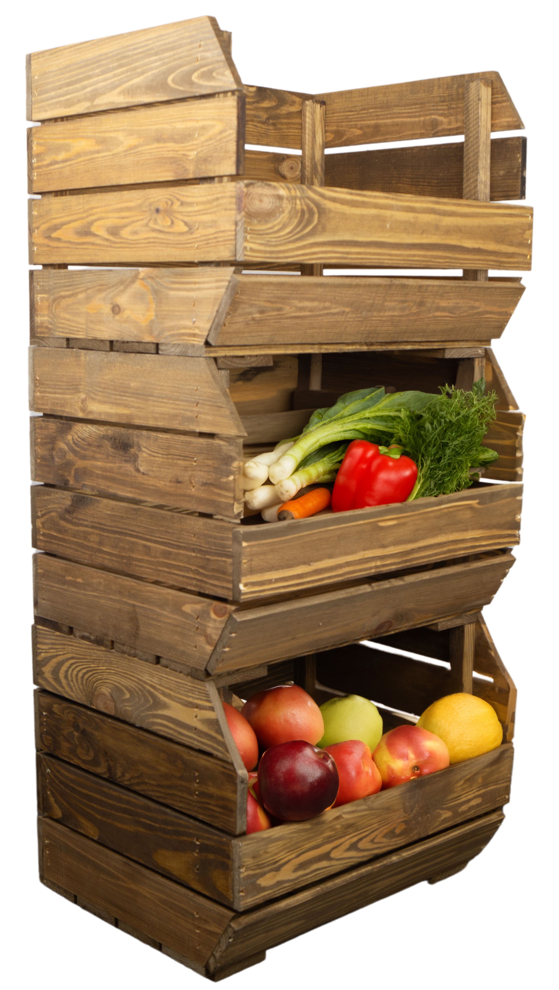 Kopie von Kartoffelsteige 40x22x30 cm in geflammt Gemüsekiste Obsthorde Gemüsekorb Obstschale
