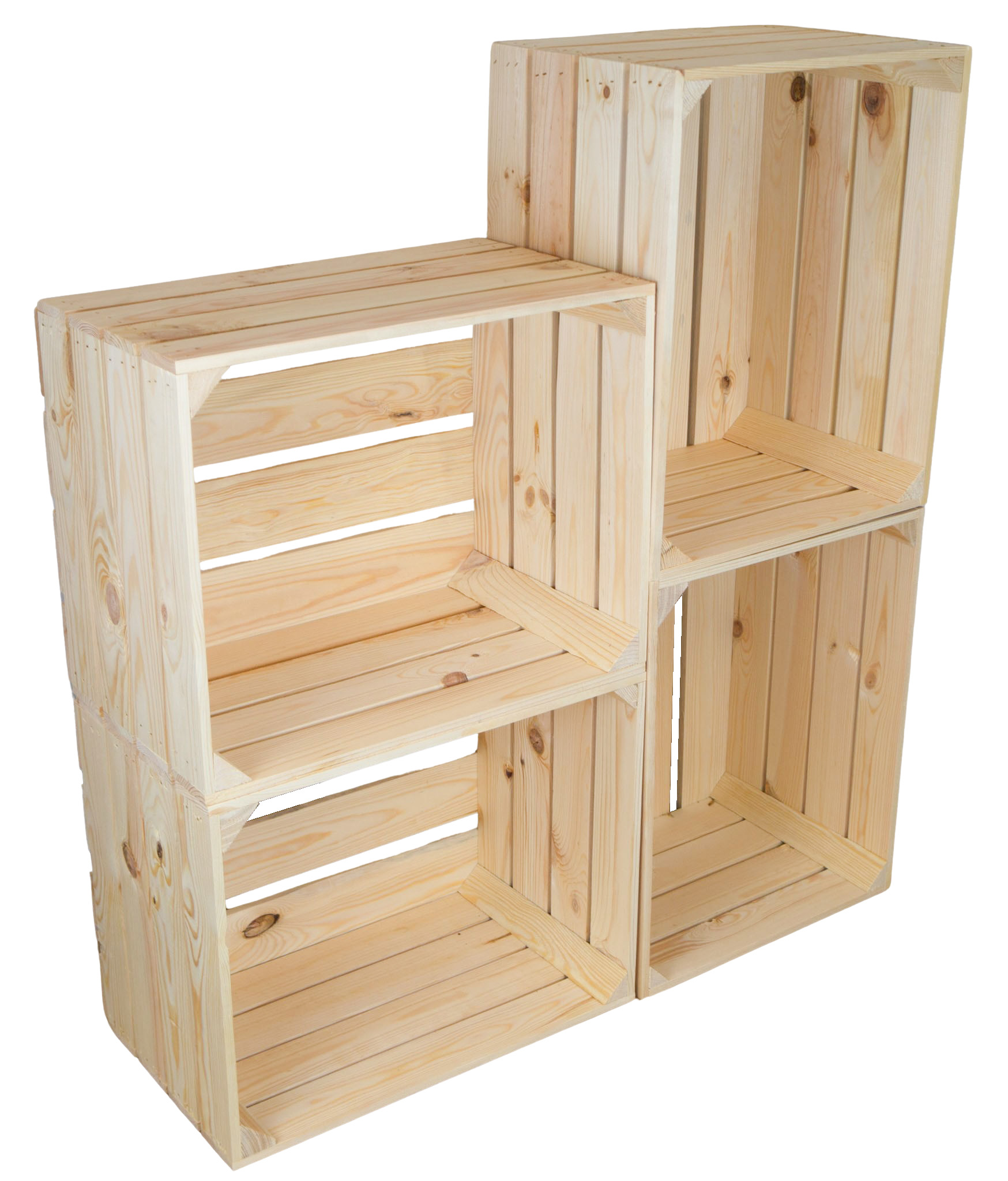 4 x  Holzkisten "Johanna" - NEU