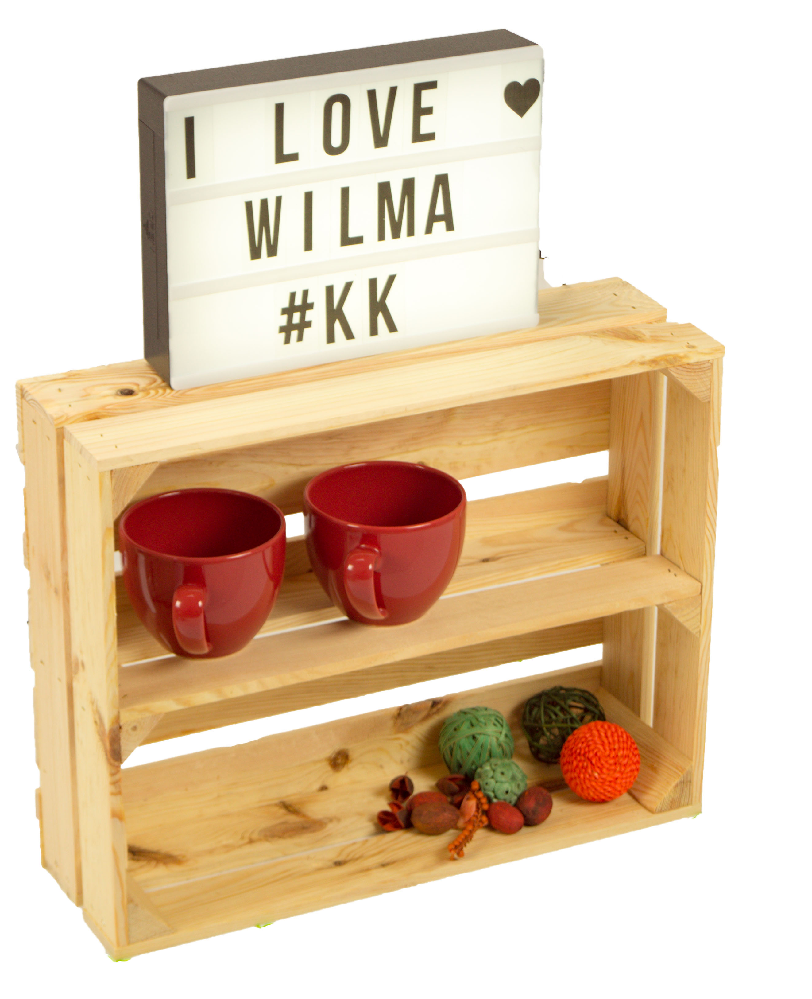 flaches Obstkistenregal "Wilma Längs" Natur