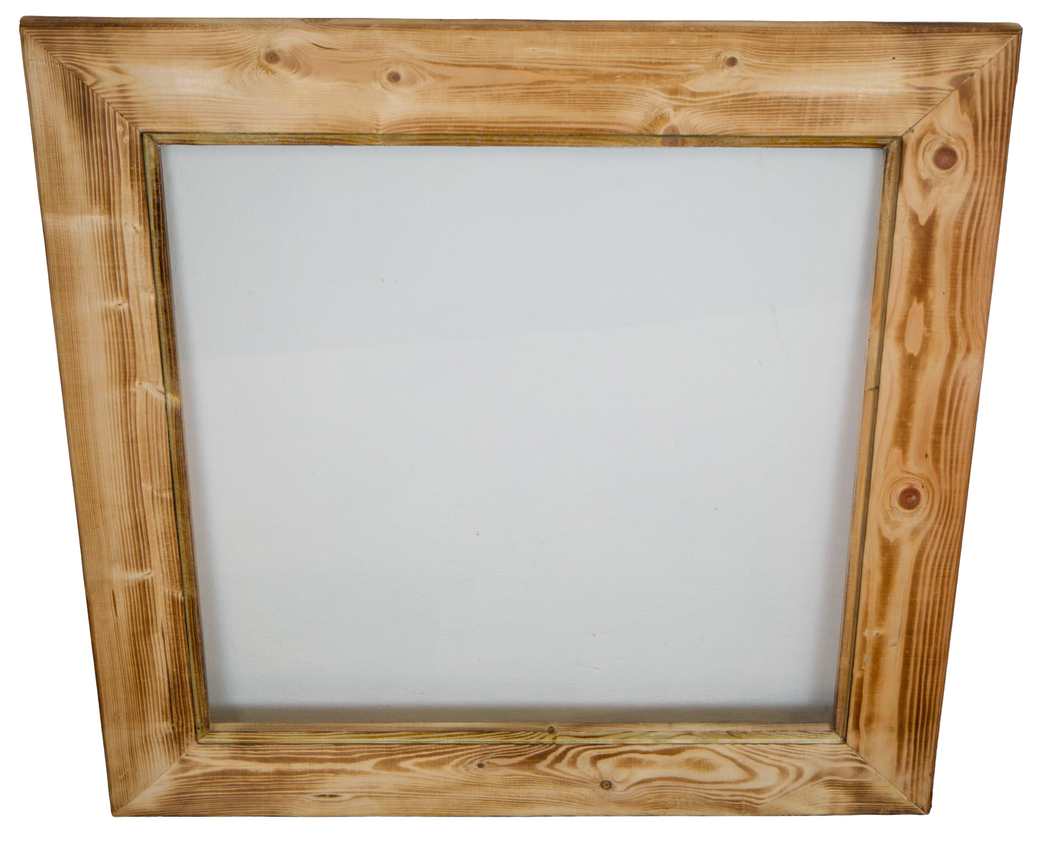 Glasplatte mit Holzrahmen geflammt 85x85cm