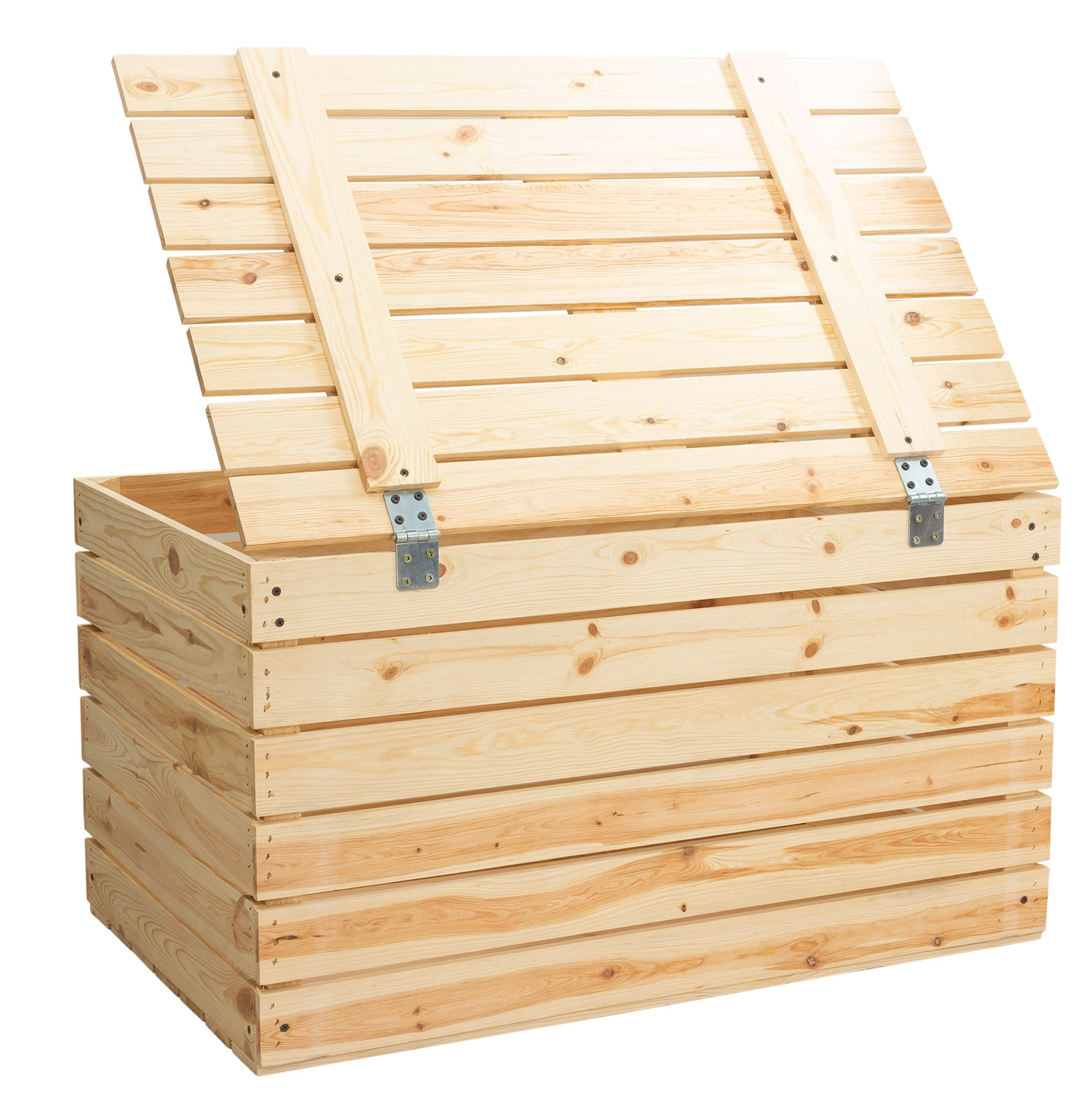 Grosse Holztruhe 80er Natur mit Deckel  80x50x39cm