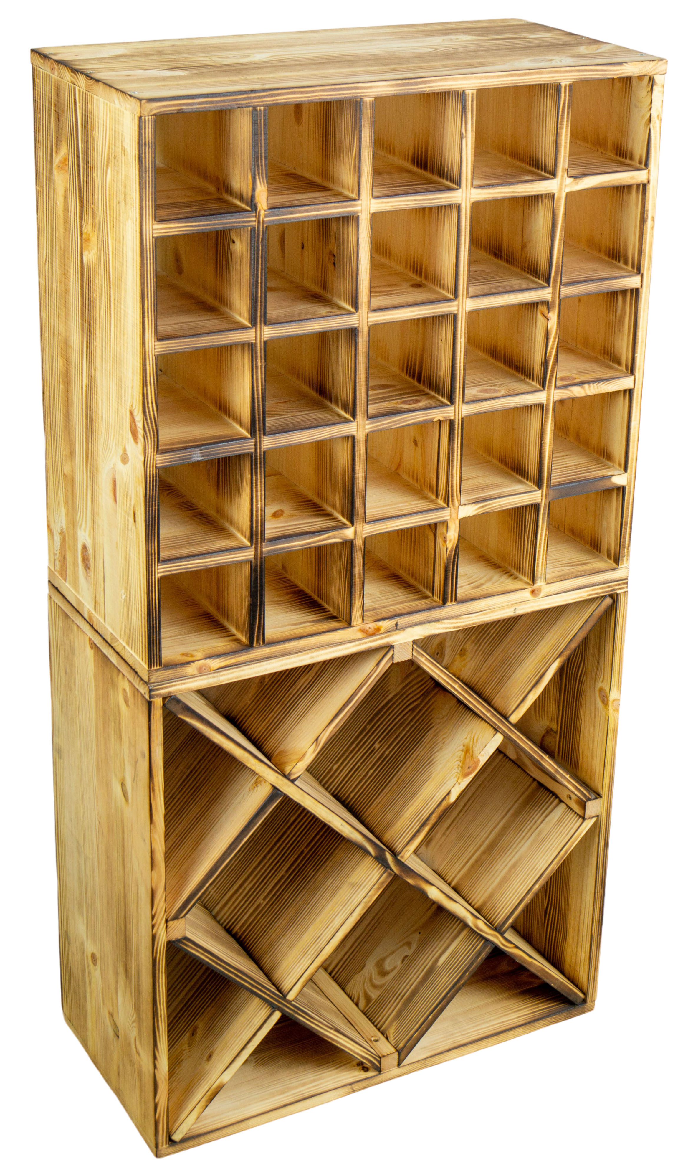 Kopie von grosses Weinregal geflammt 52 x 52 "25er"