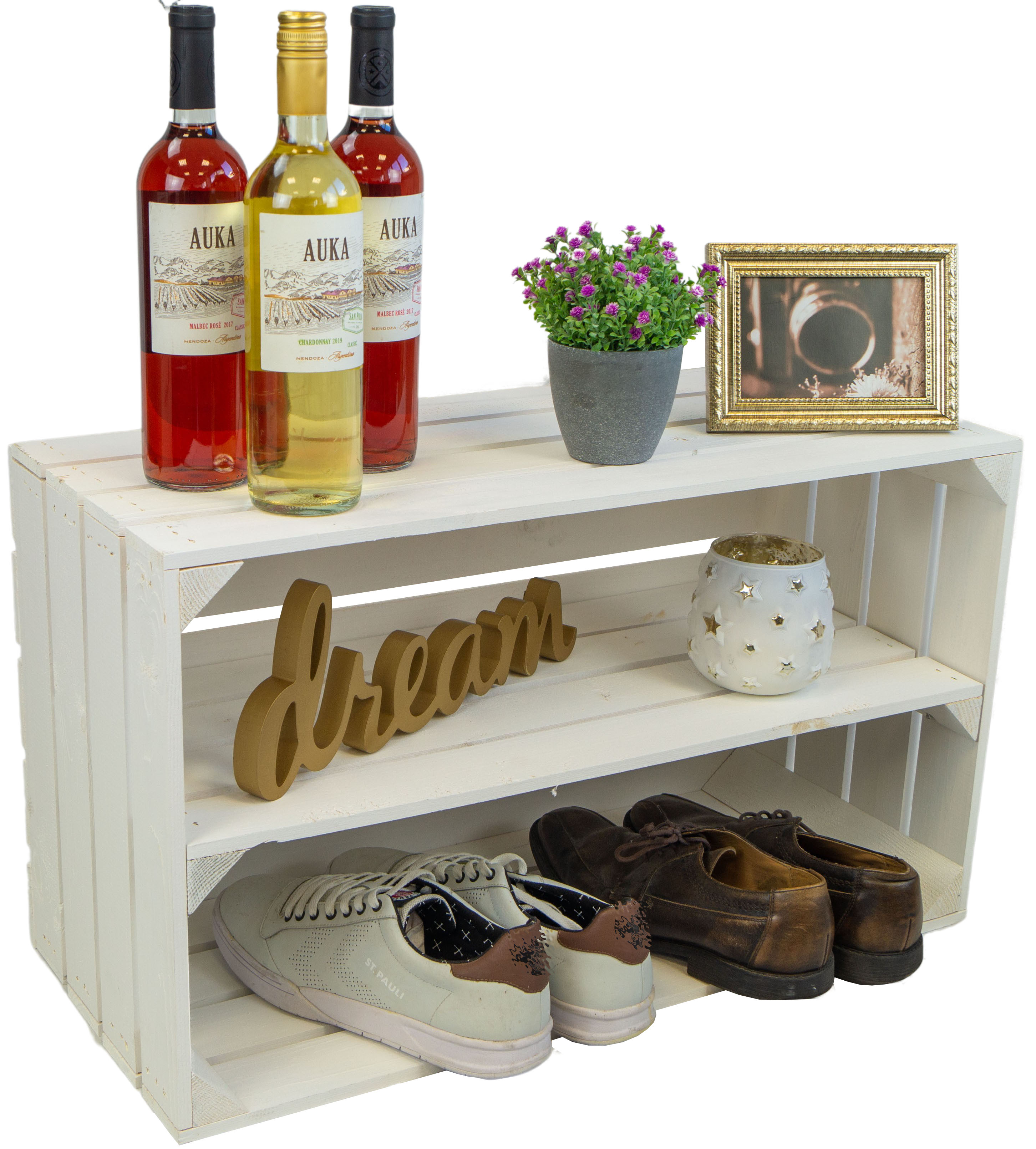 lange Obstkiste "Tosca" weiß "längs"