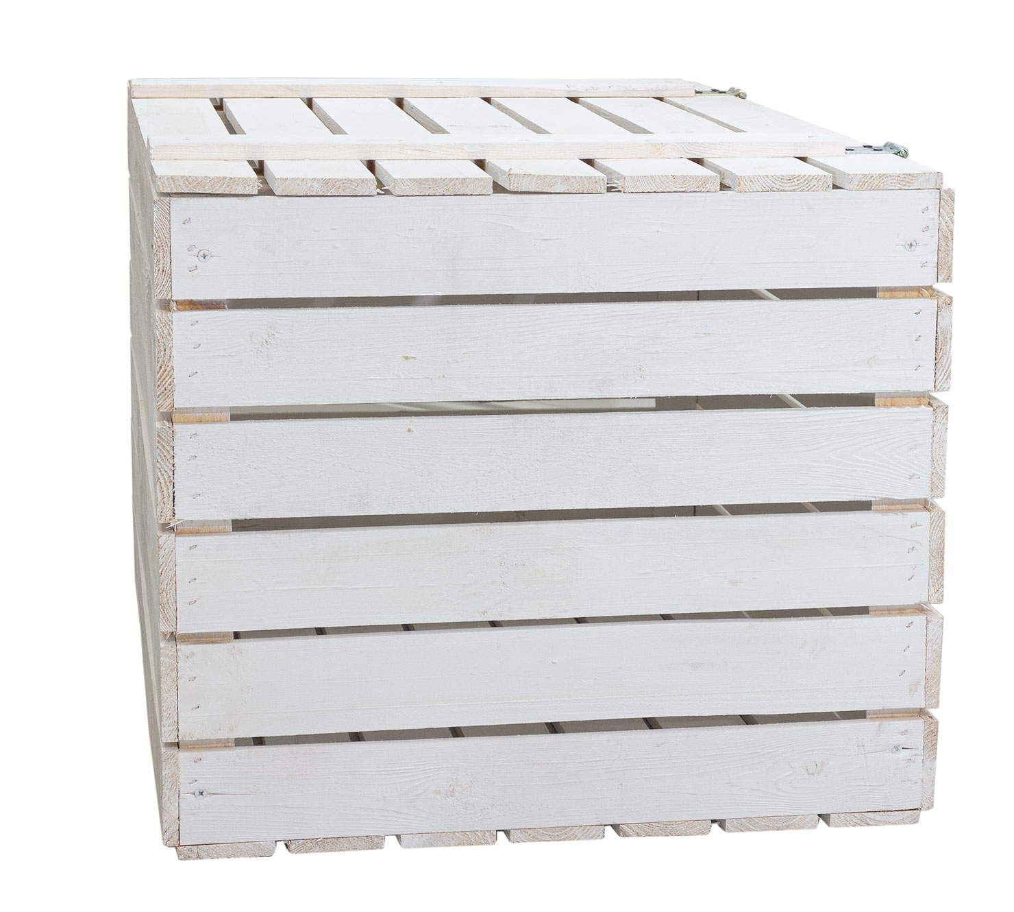 Grosse Holztruhe weiss mit Deckel  80x50x39cm