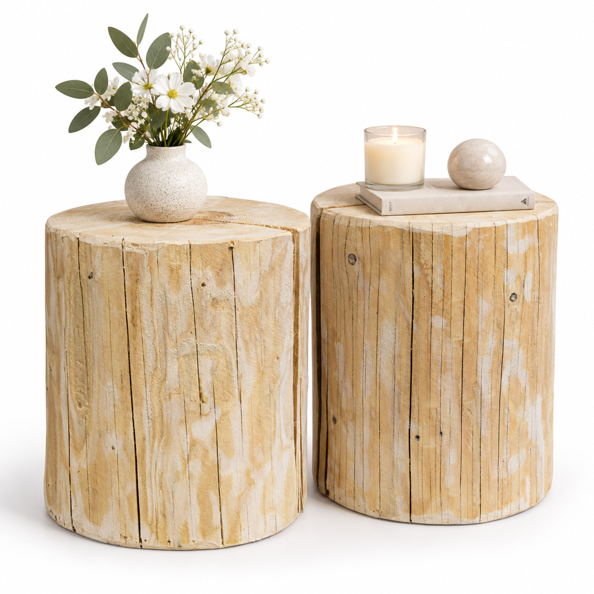 grosser Holzstamm Sitzhocker gehobelt Höhe ca 40-42cm Durchmesser ca 32-36cm