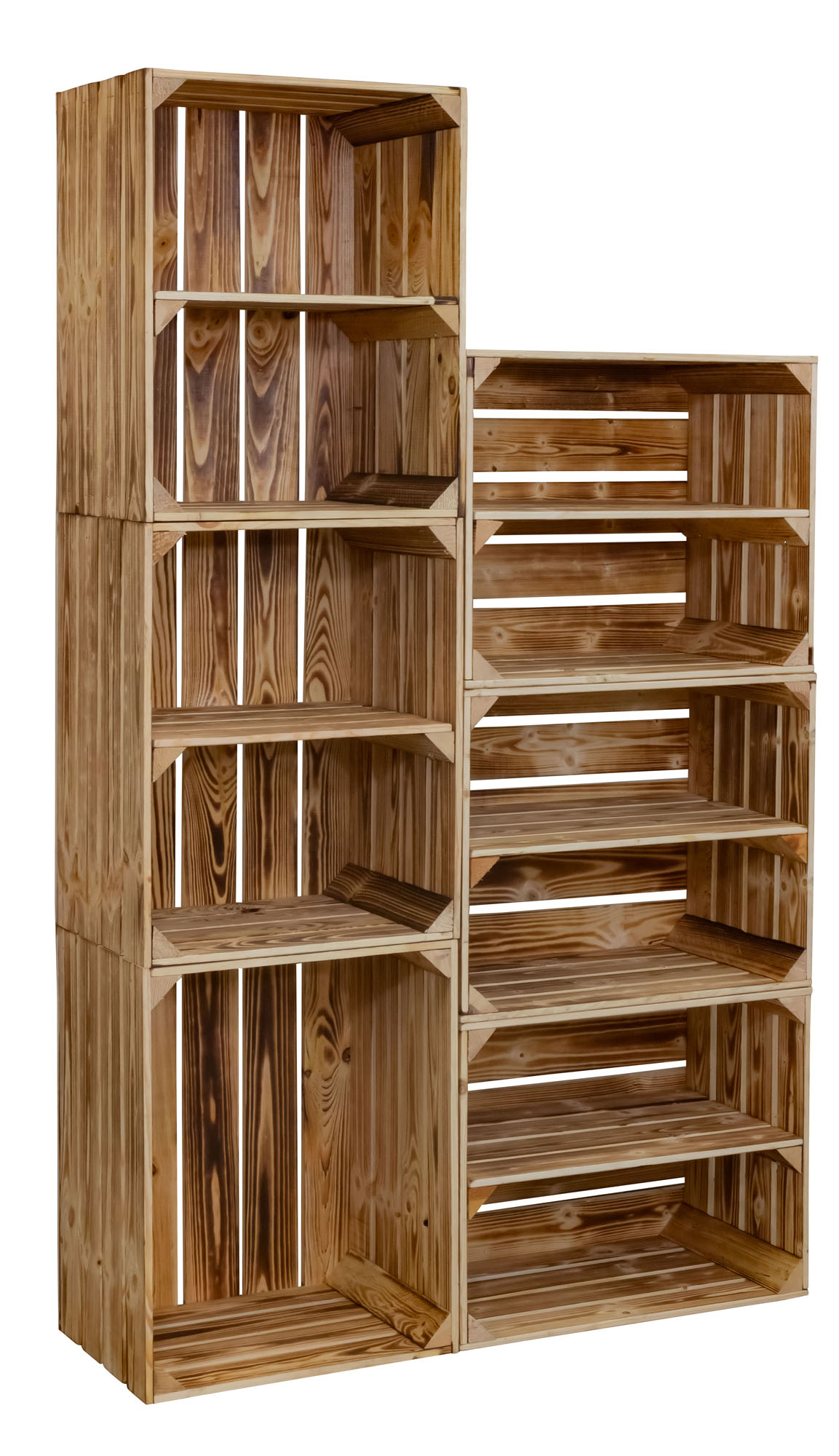 Etagère combinée Hamburg comme étagère de rangement Etagère à chaussures avec 12 niveaux Armoire à chaussures, rangement de chaussures, organisateur de chaussures, pour jusqu'à 24 paires de chaussures, pour le salon, l'entrée (flammé)