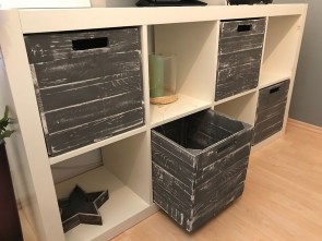HolzkisteShabby schwarz  passend für Kallax und Expeditregale