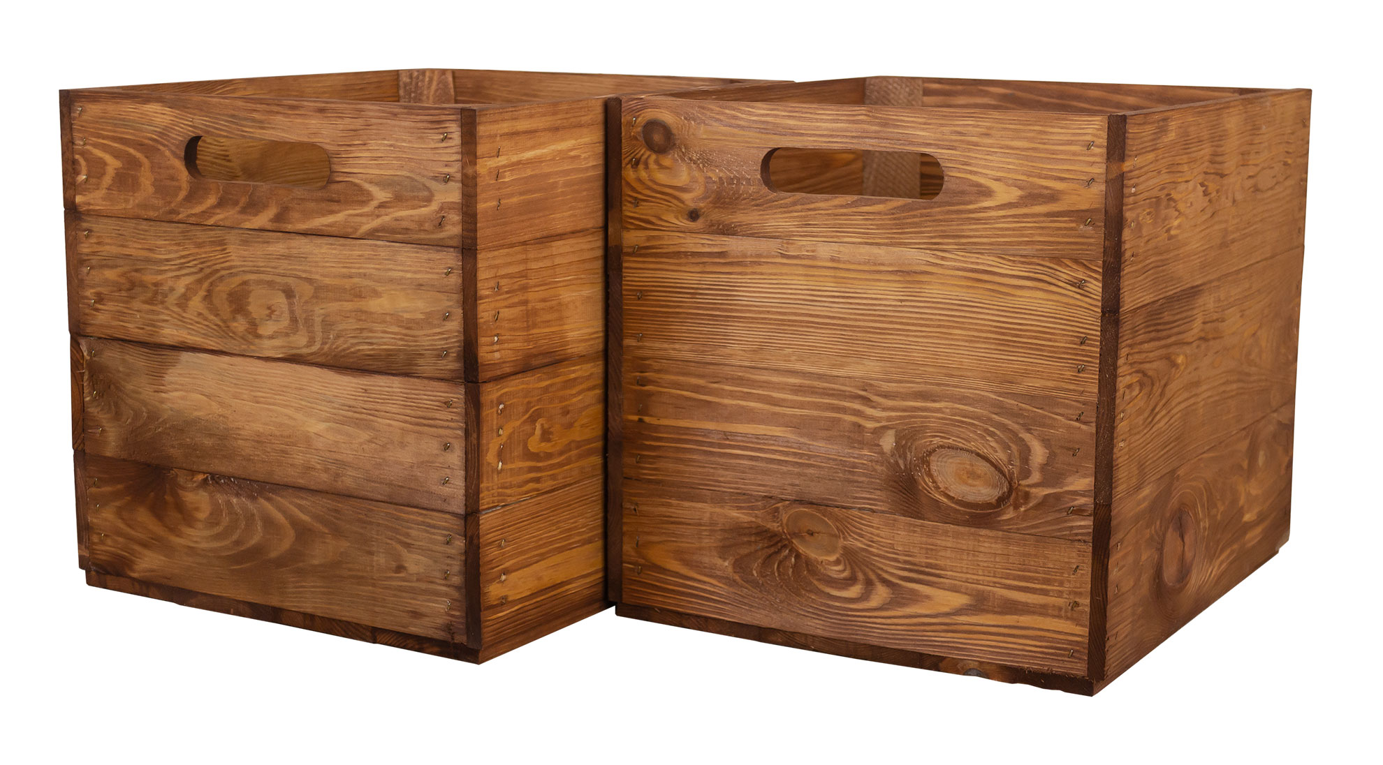 Boîte en bois Vintage Ochre convenant aux étagères Kallax et Expedit