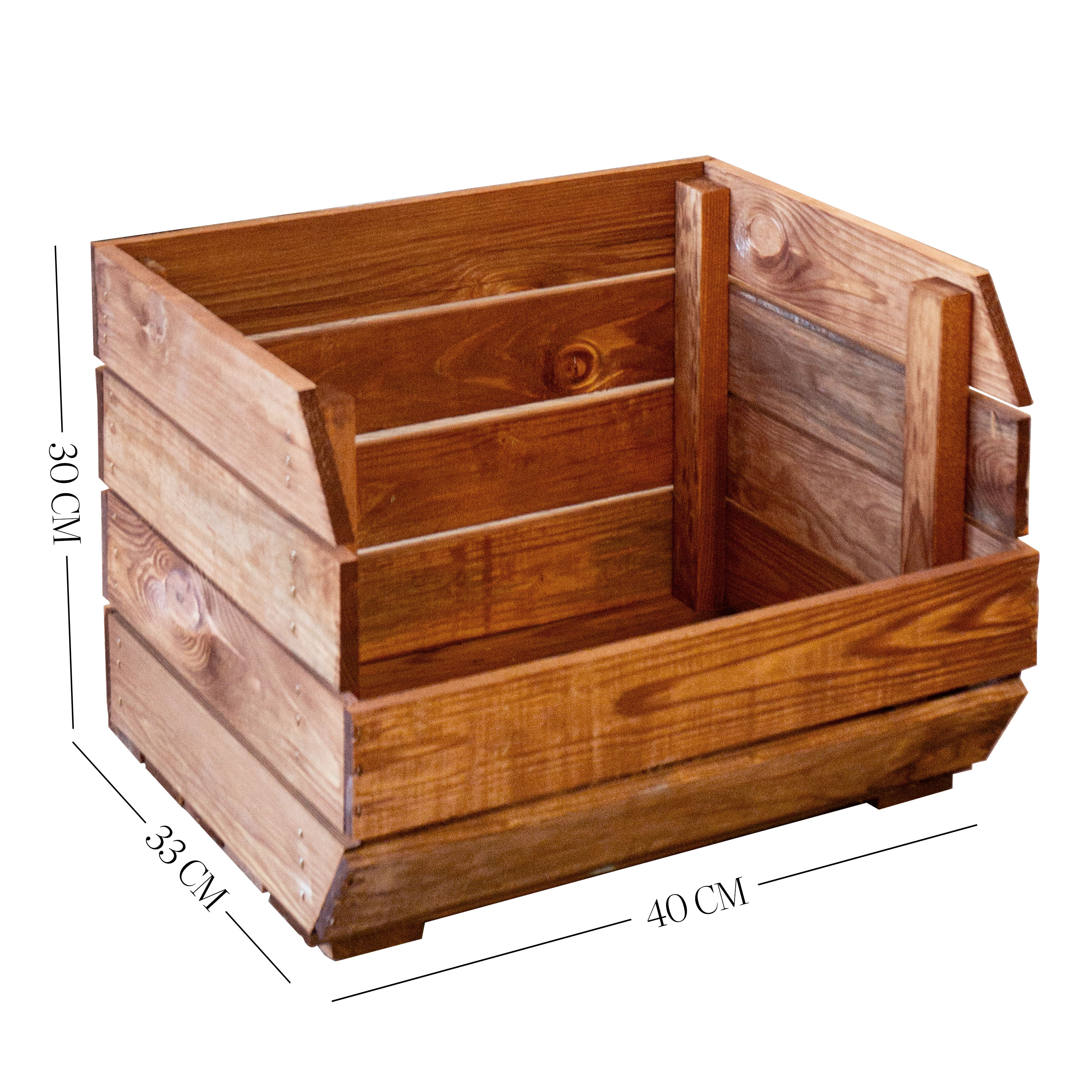 3er Set Küchenregal Olaf 40x33x30 cm in Ocker  Gemüsekiste Obsthorde Gemüsekorb Obstschale Holzkiste Obstkiste