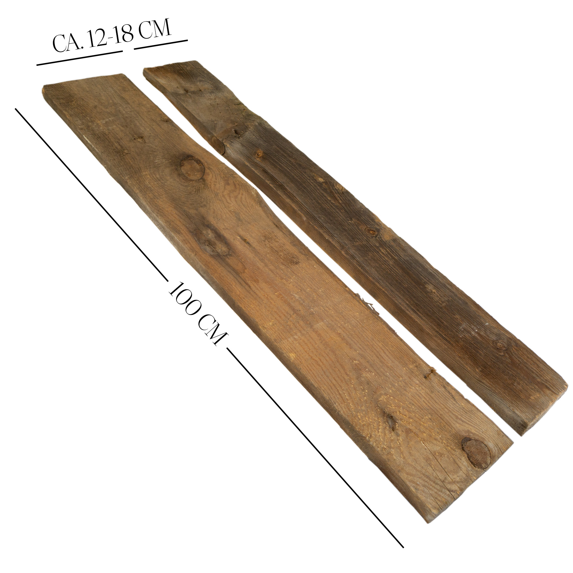 2er Set Holzplanken 100 Jahre alt  50 x 18-22cm