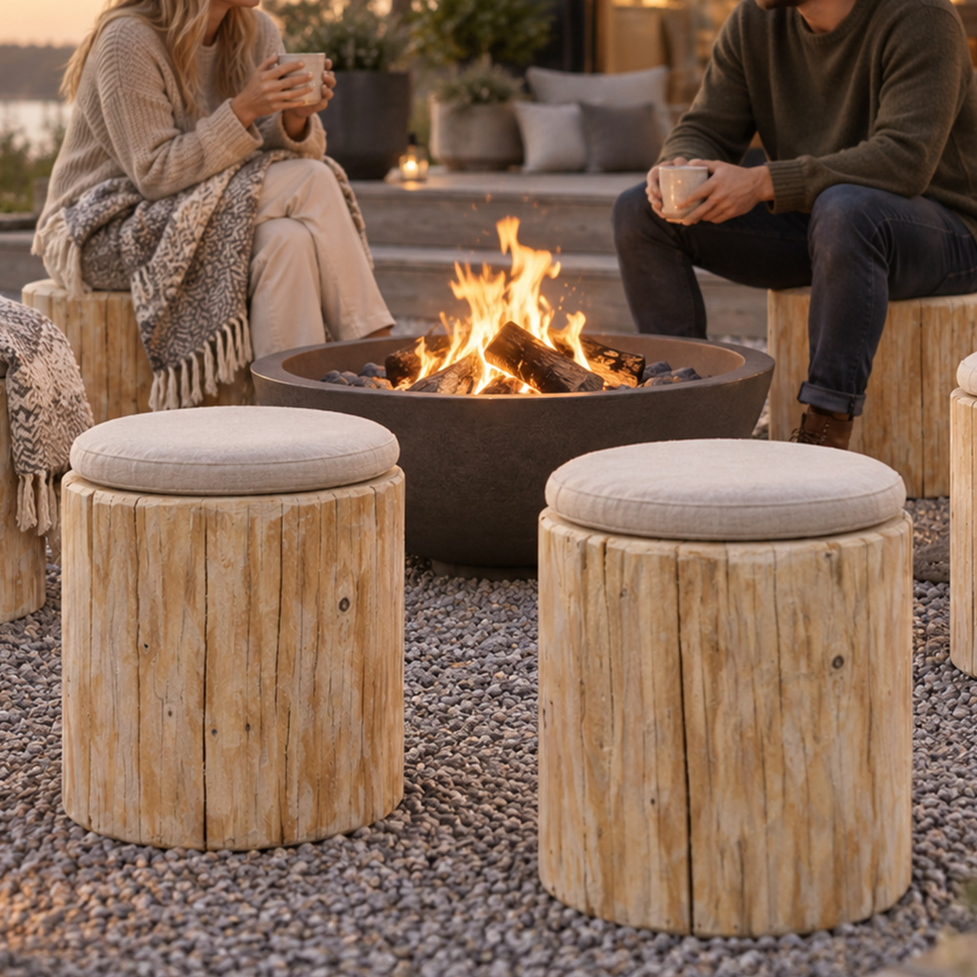 grosser Holzstamm Sitzhocker gehobelt Höhe ca 40-42cm Durchmesser ca 32-36cm
