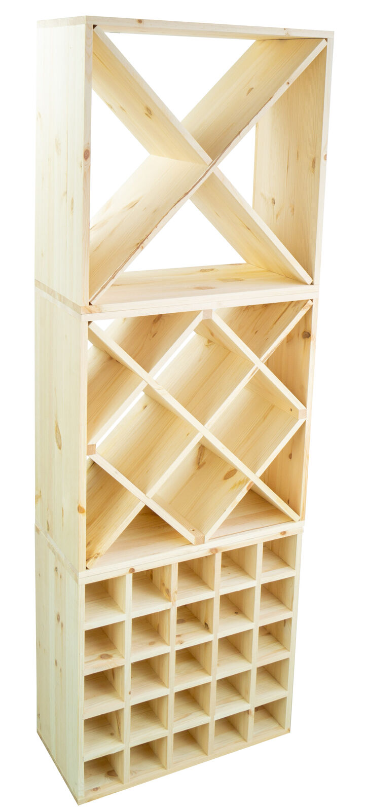 Grand Étagère à Vin Nature 52 x 52 " X " Armoire A Vin