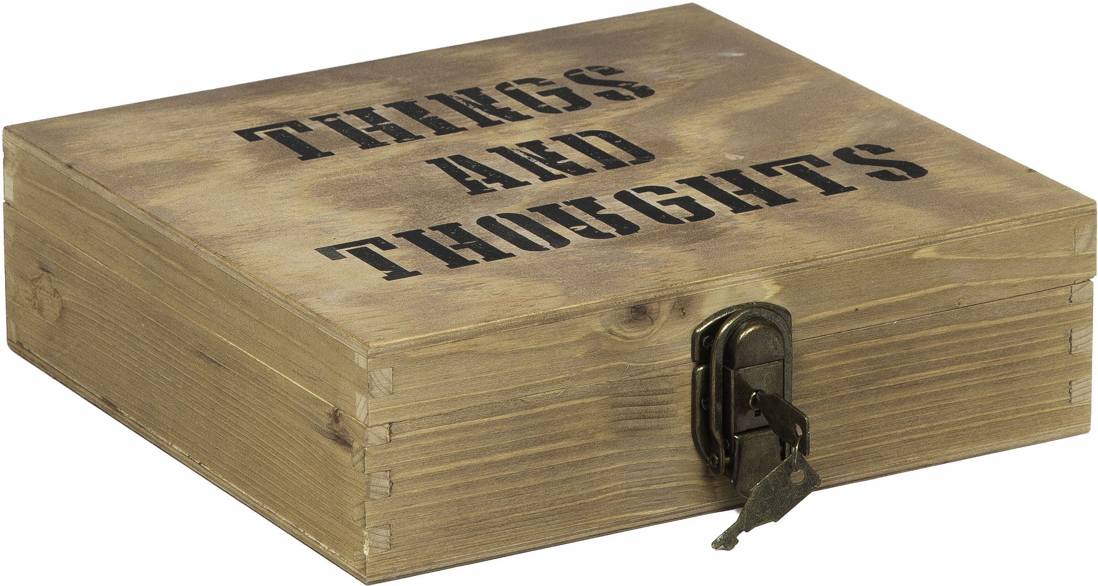 Holzkiste "THINGS AND THOUGHTS" abschliessbar