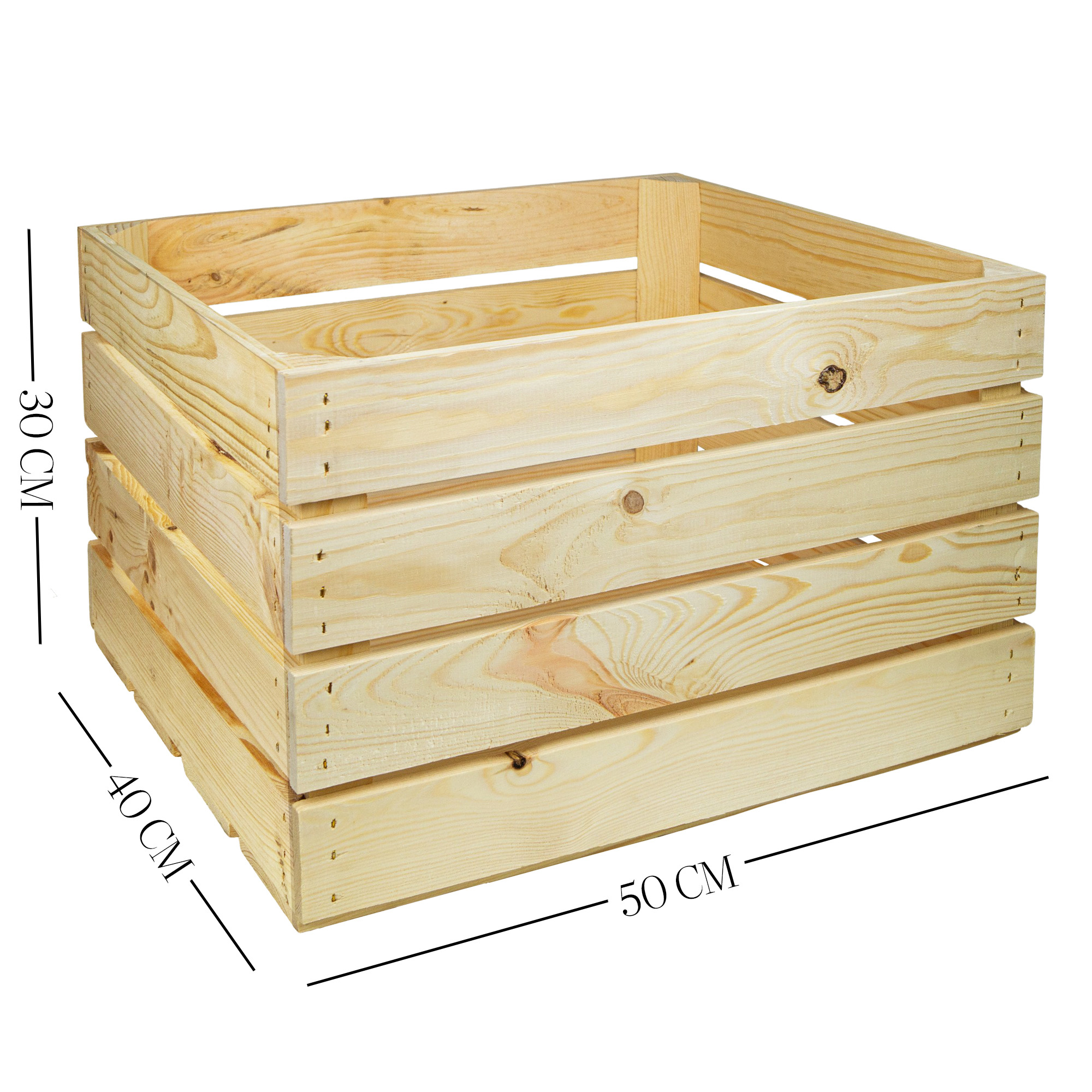 Holzkiste Johanna neu Natur 50x40x30cm