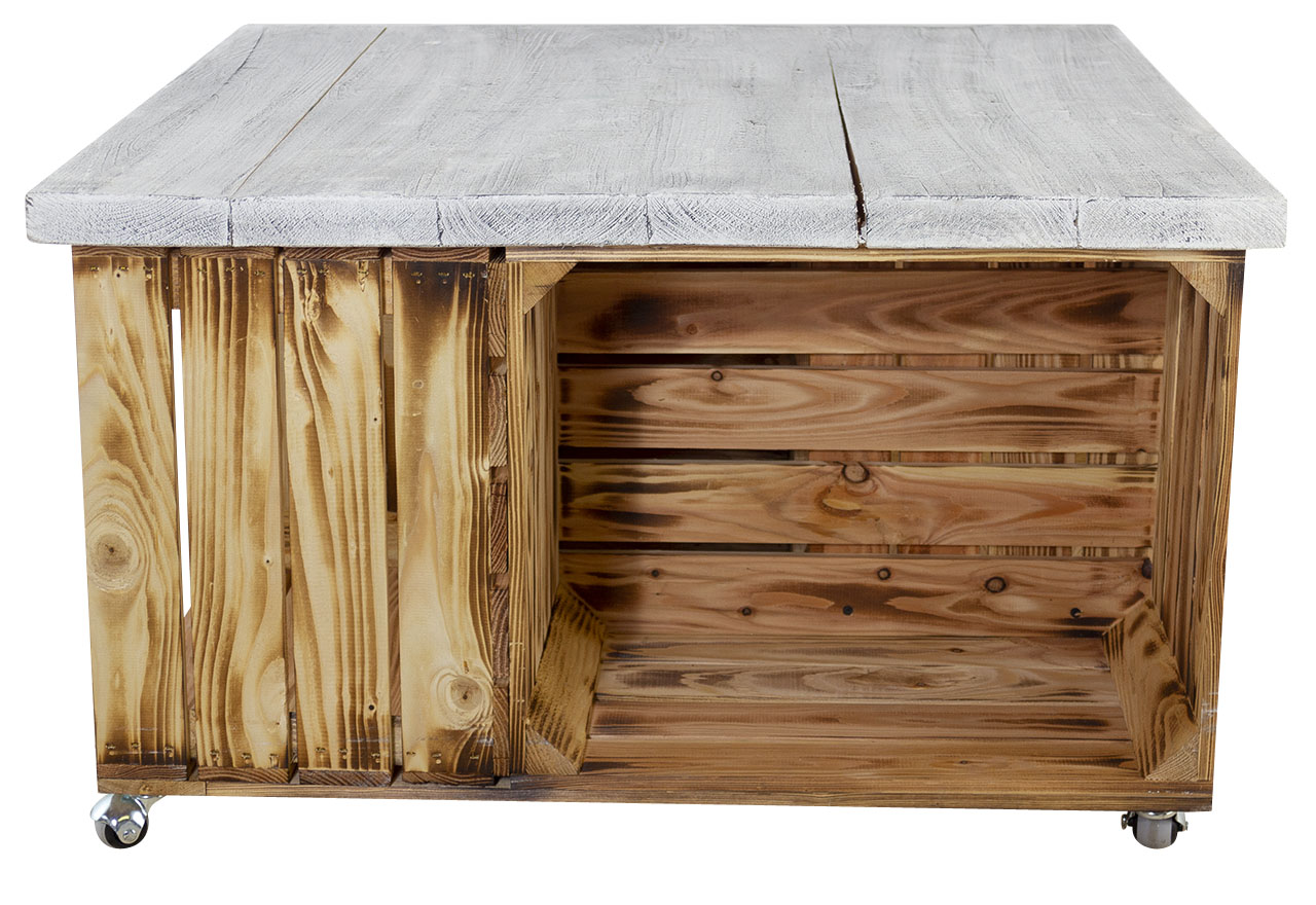 Tischplatte Shabby weiss 85x85cm