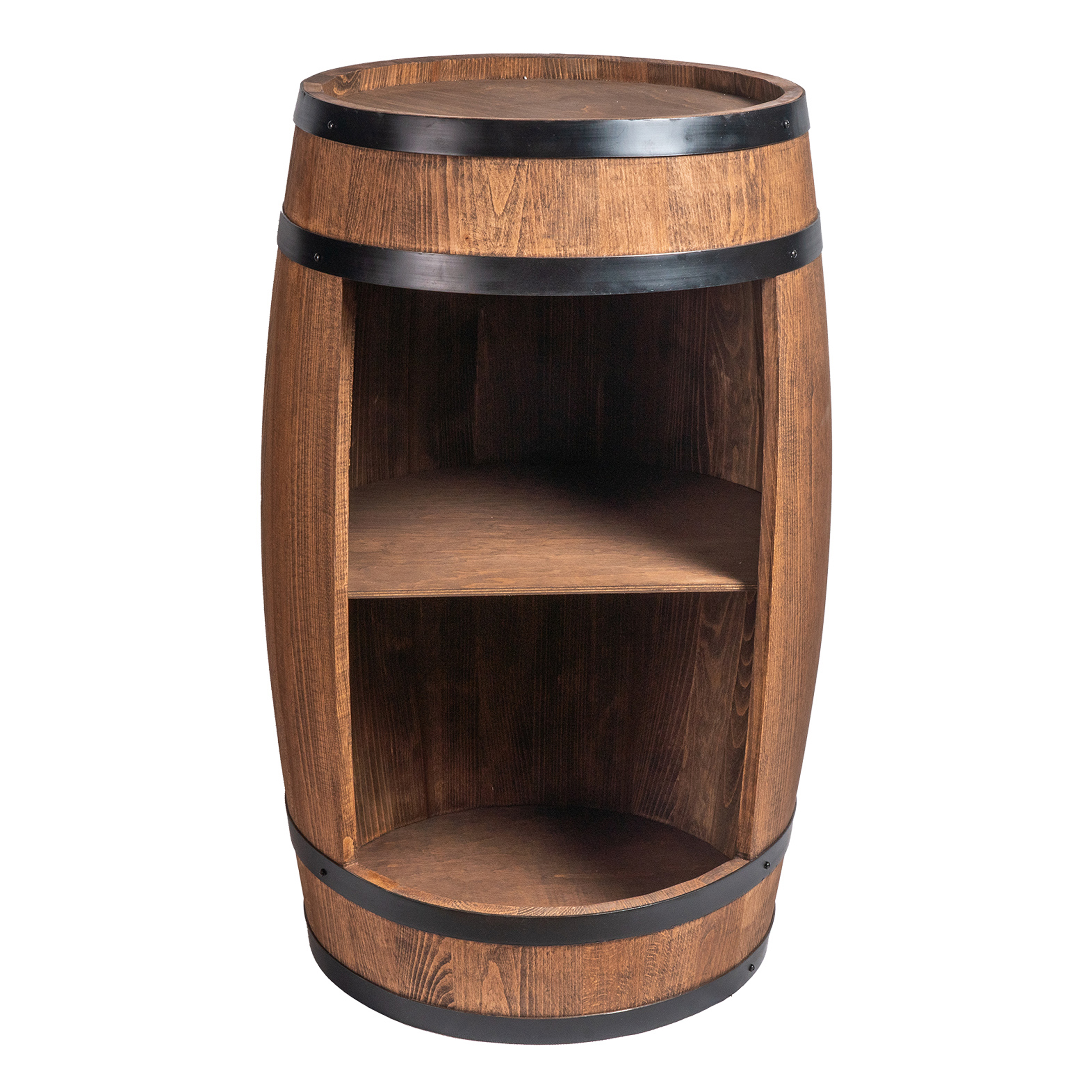 Holzfass in Farbton Wenge Hausbar mit LED – Rustikale Minibar im Weinfass Design – Weinregal & Flaschenständer aus Holz – Vintage Fassbar für Wohnzimmer, Bar oder Partykeller – ca. 80 cm #1 LED Einfarbig