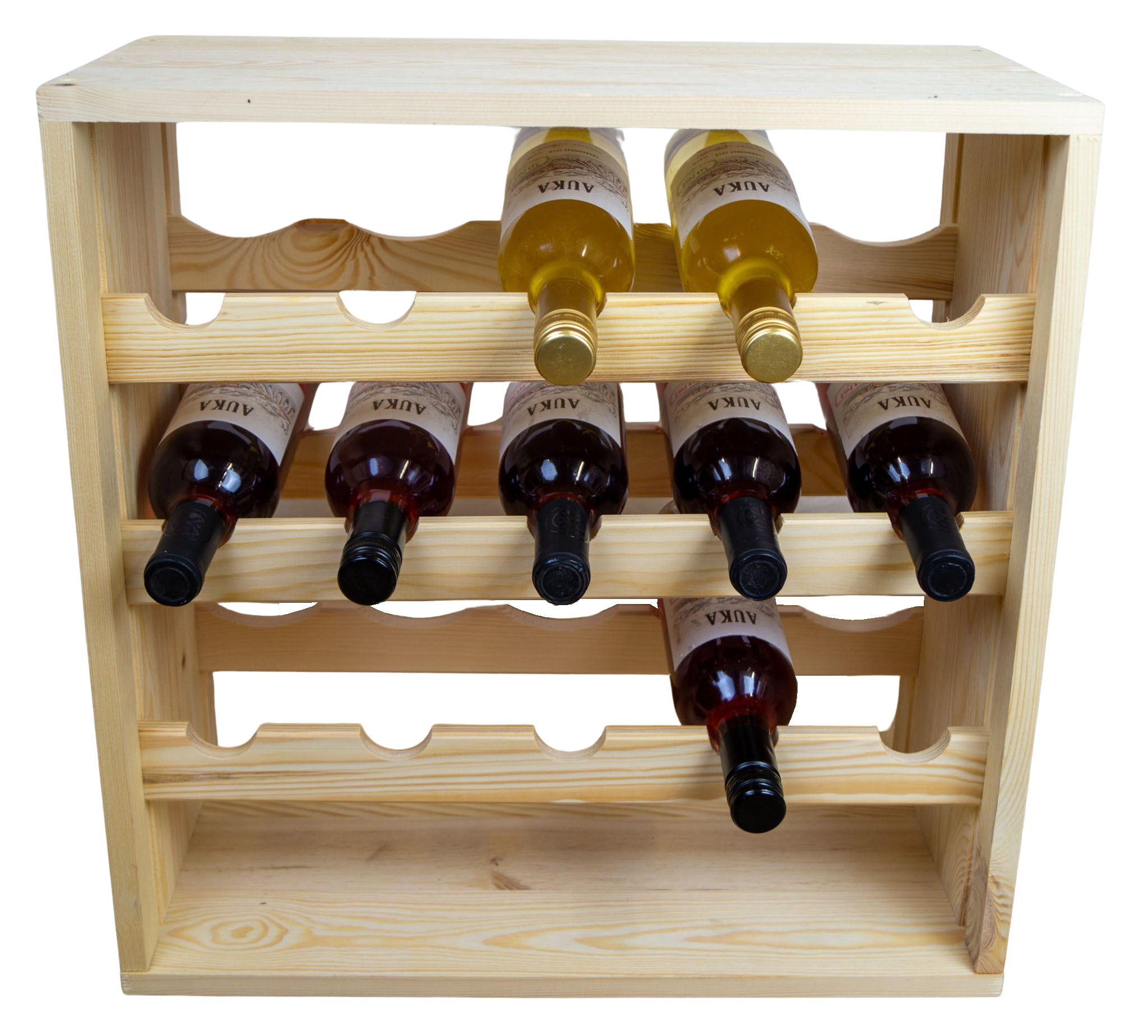 Flaschenregal für 15 Flaschen in natur Weinschrank Weinständer Weinregal bodenstehend stabil auch für Gastronomie