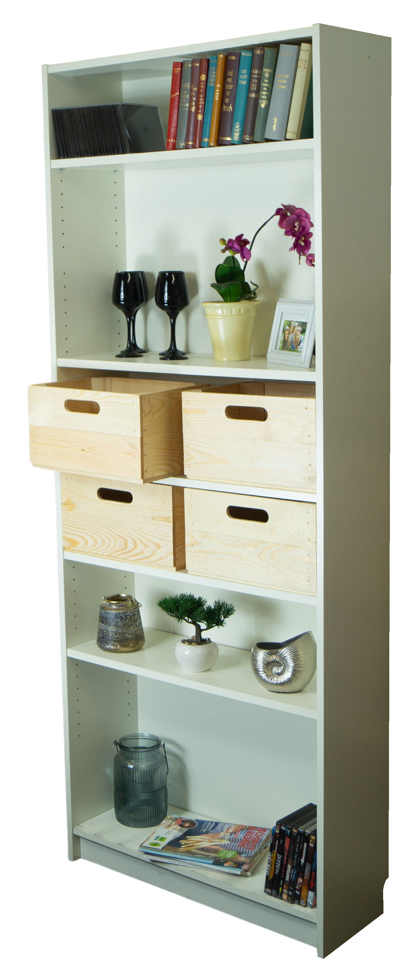 Boîte en bois noir émaillé convenant aux étagères Kallax et Expedit Insert pour étagère