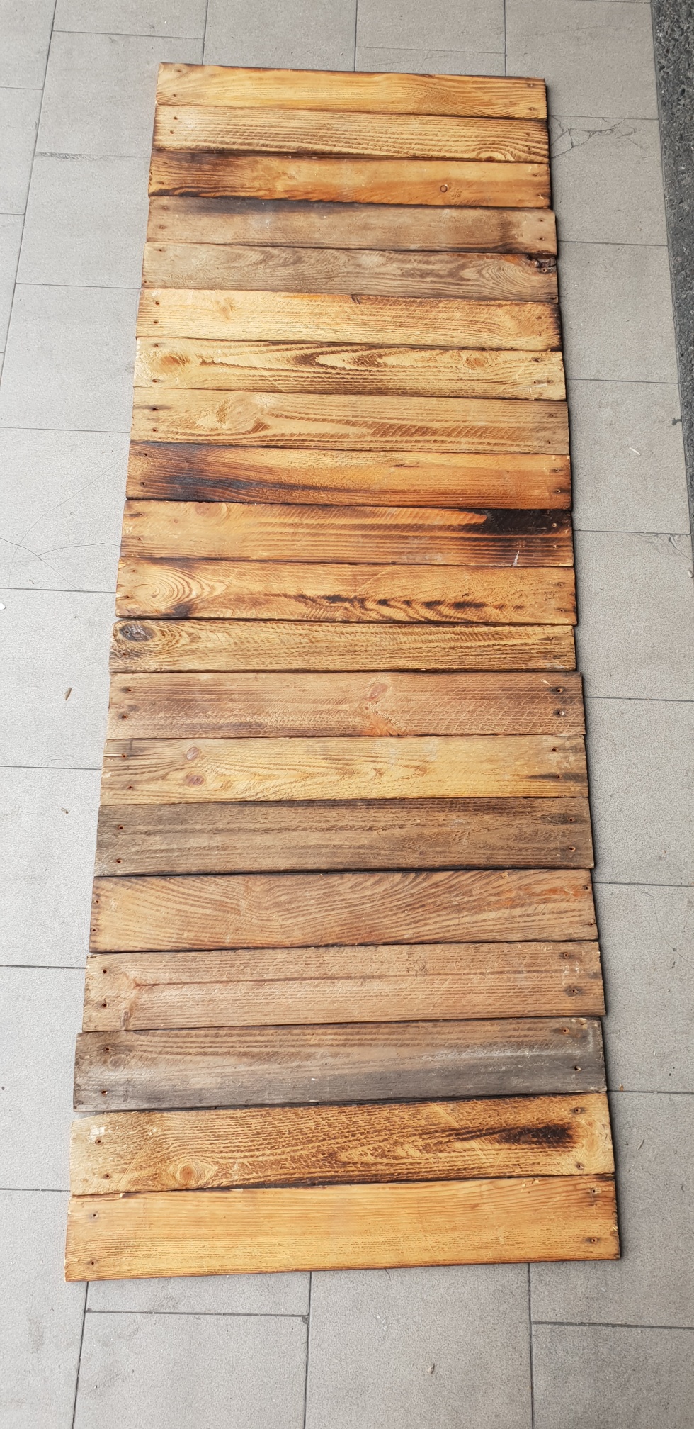 20 x geflammte Holzbretter von alten Obstkisten