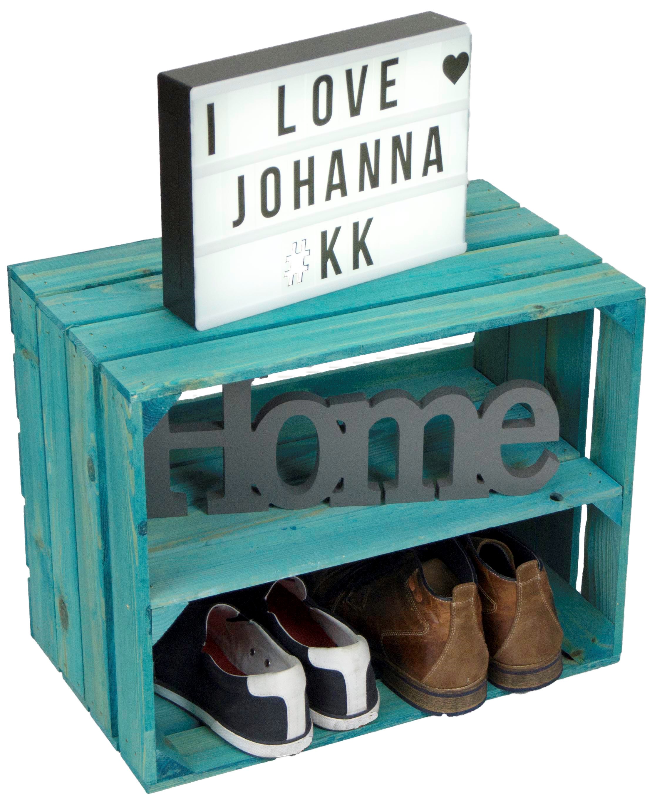 Weinkiste Johanna Türkis Längs