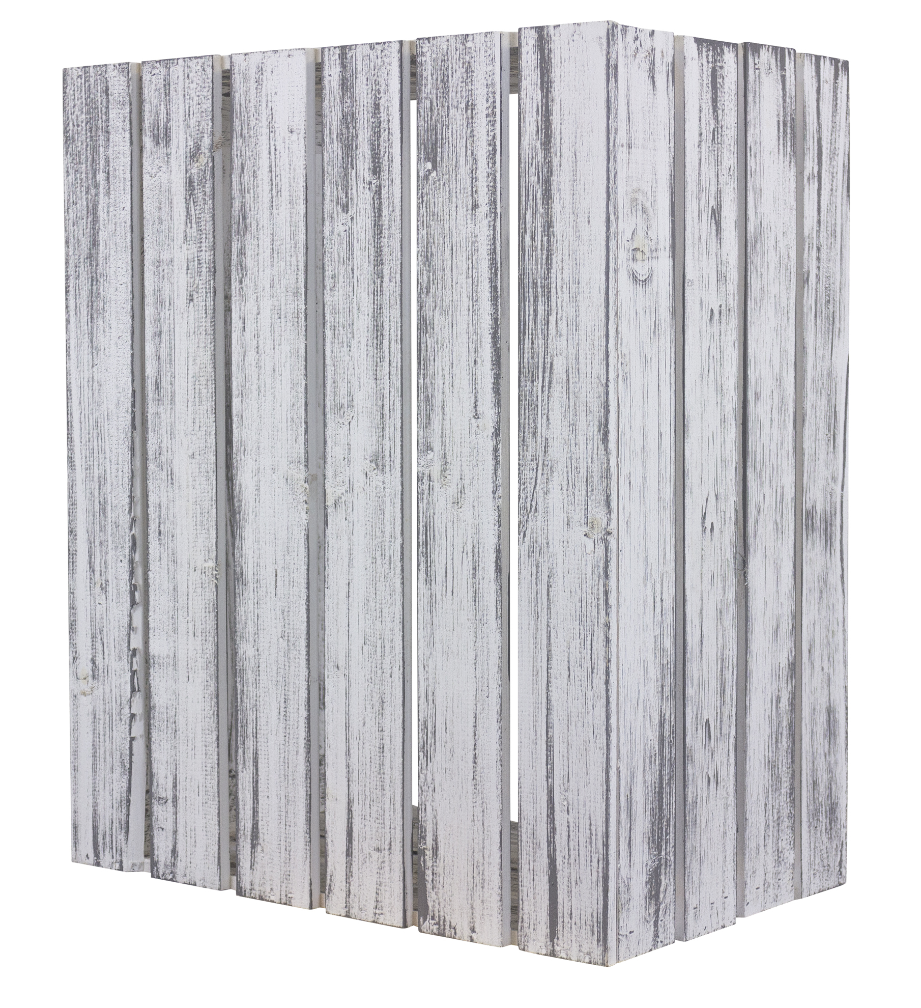 Hohe Holzkiste  shabby weiss ohne Holzkistenregal Weinregal