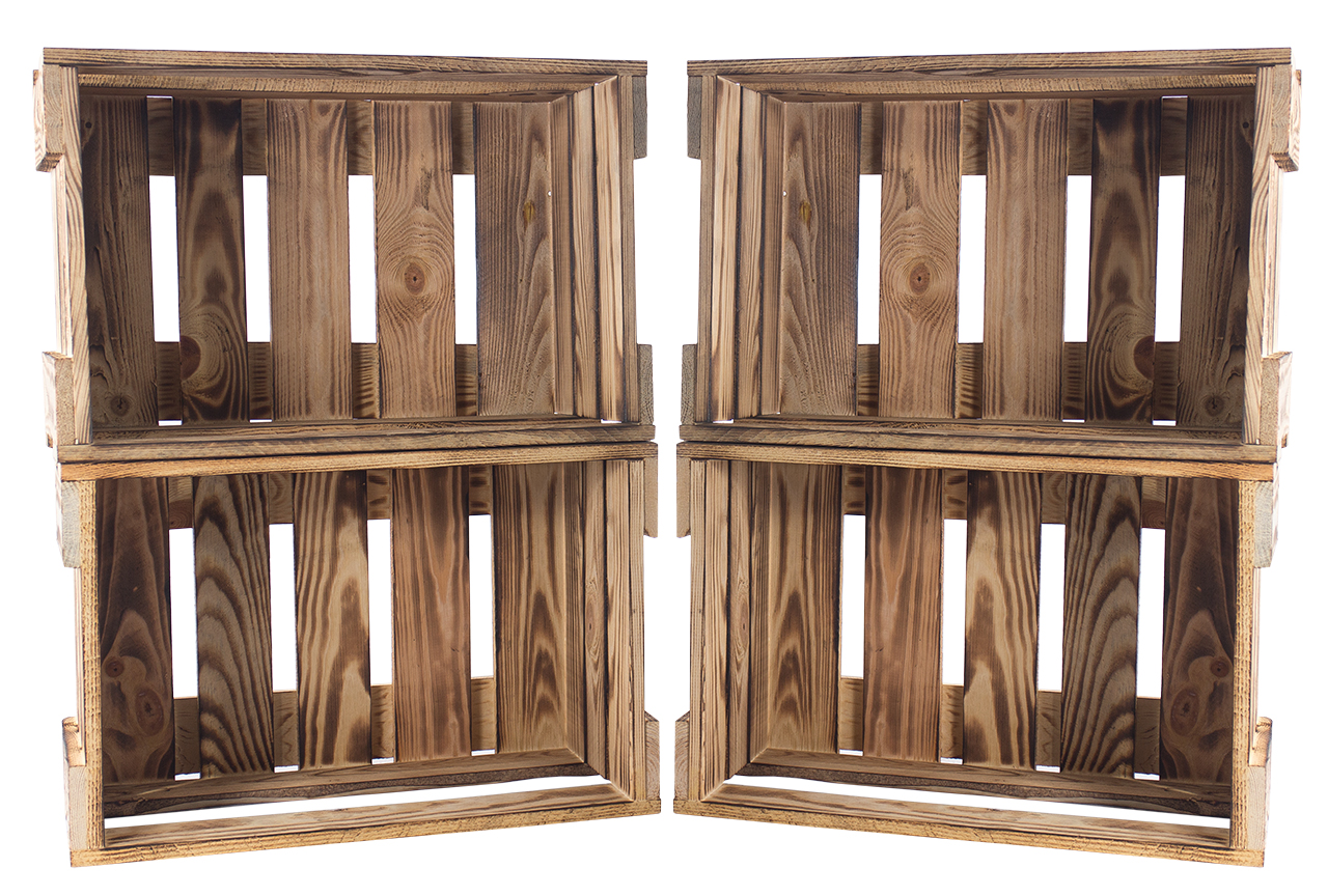 Neue Weinkisten flambiert ca 46x30,5x24cm Obstkiste Holzkiste Regalkiste Weinlagerung Weinregal