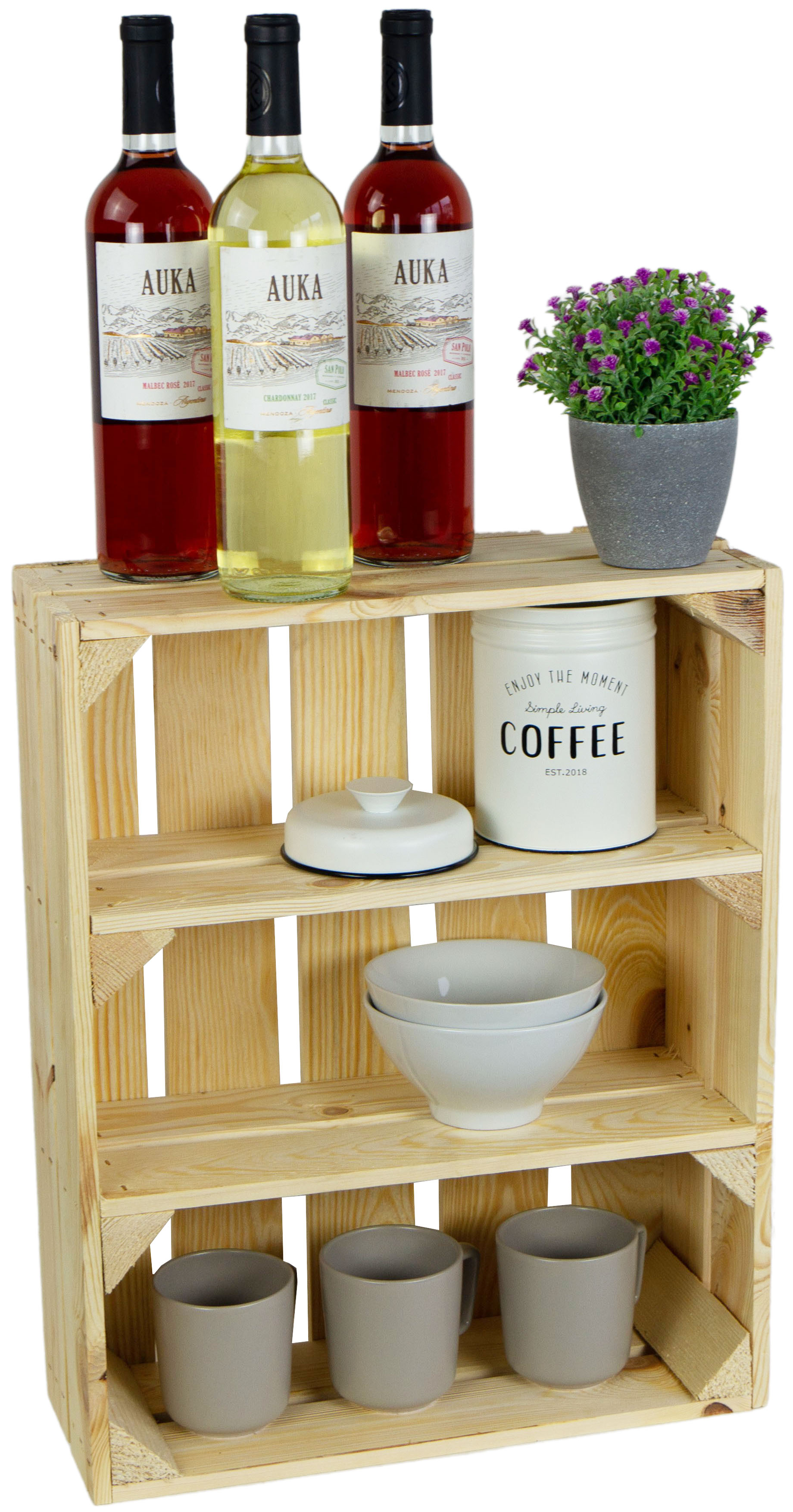 flaches Obstkistenregal Wilma Natur