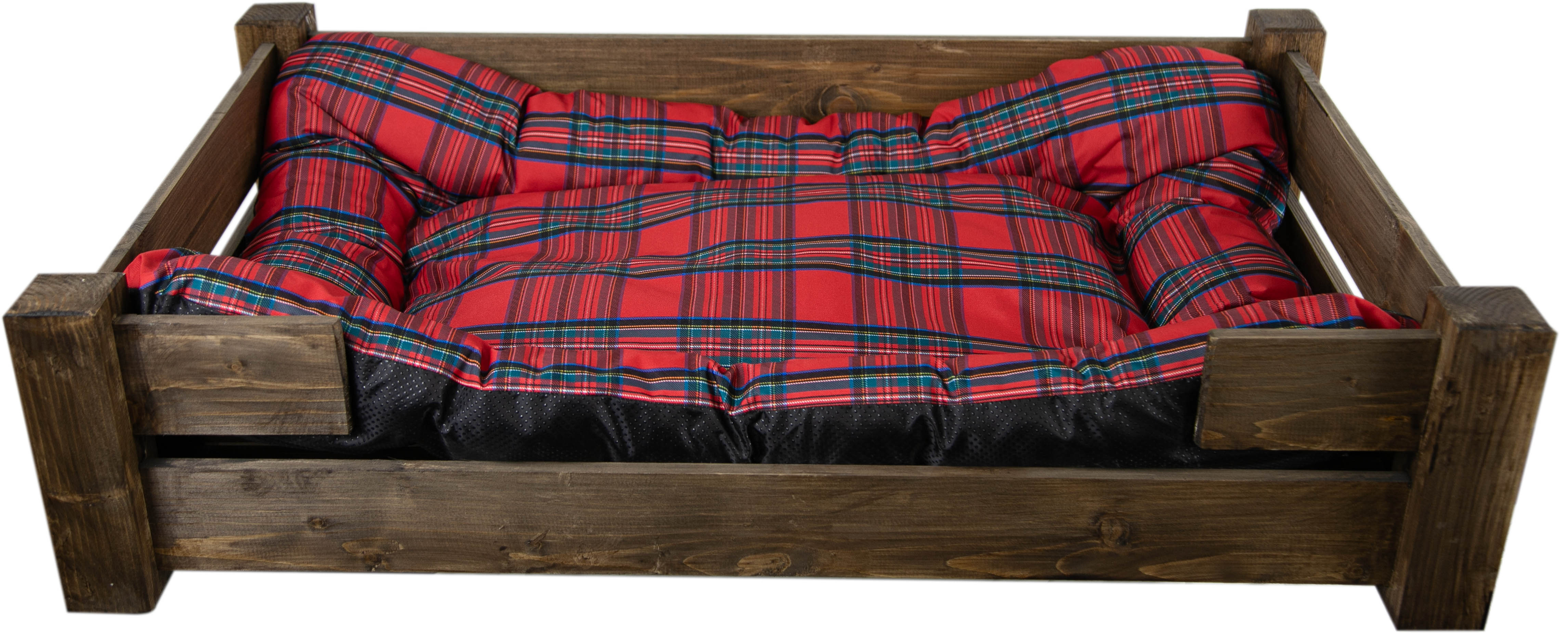 Hundebett Winston XXL Palsiander  mit Füssen  mit Kissen grau 100x60x25cm
