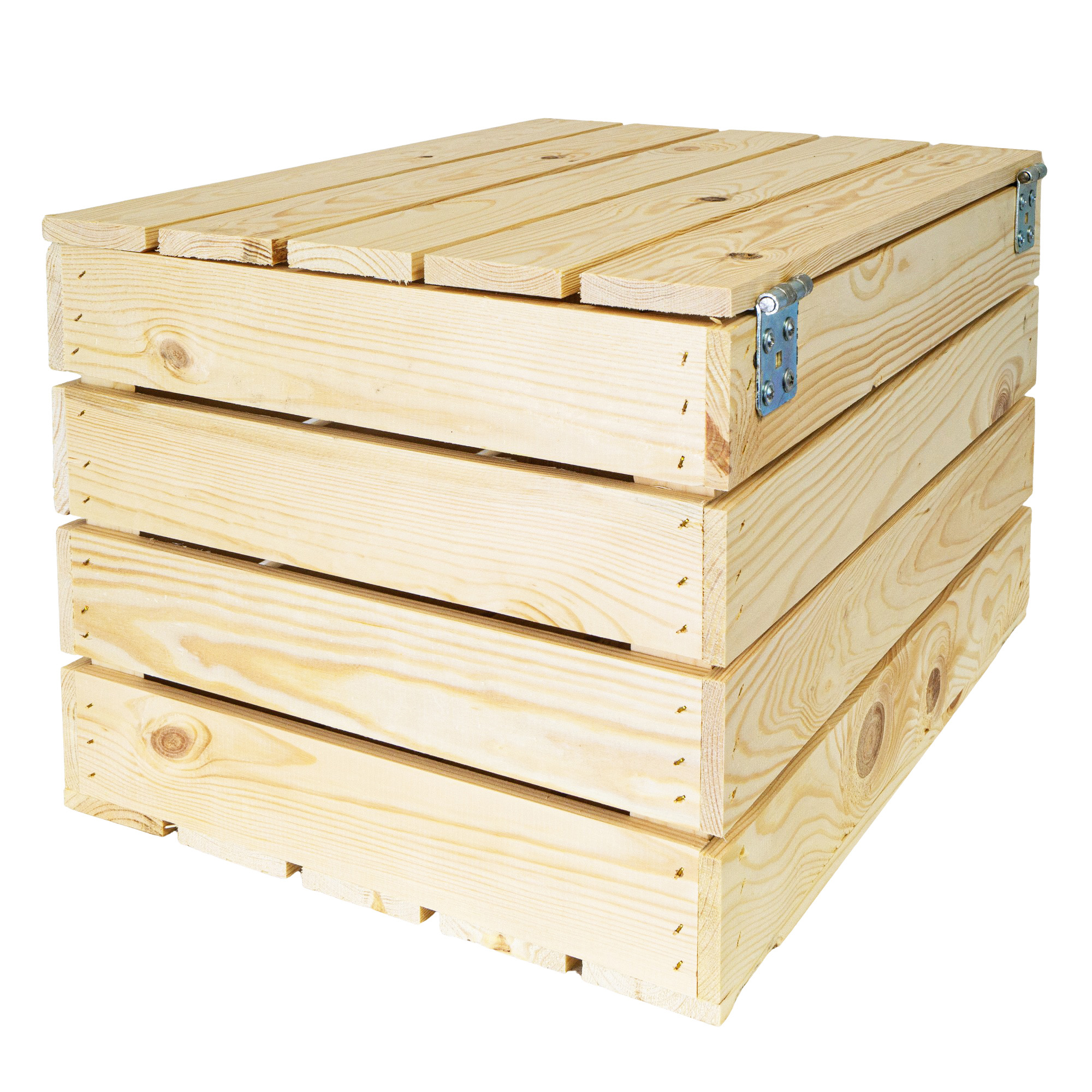 Coffre en Bois Boîte à Vin Trésor de Paix à Jouets Nature avec Couvercle 48 x 3