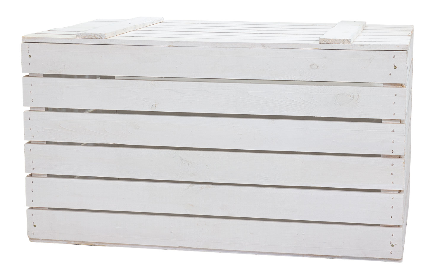 Grosse Holztruhe weiss mit Deckel  80x50x39cm