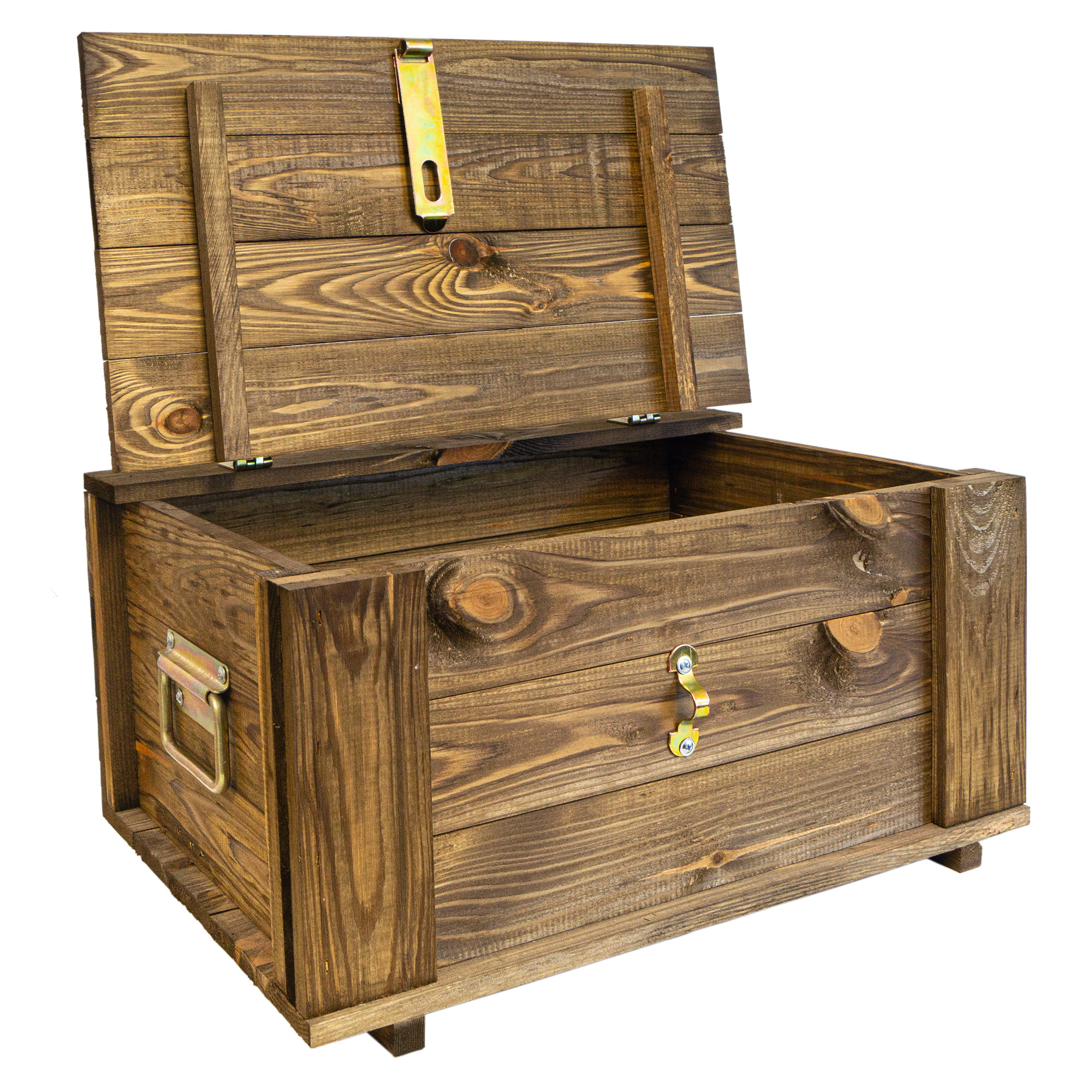 Truhe Hugo geflammt mit Deckel  40 x 30 x 27cm
