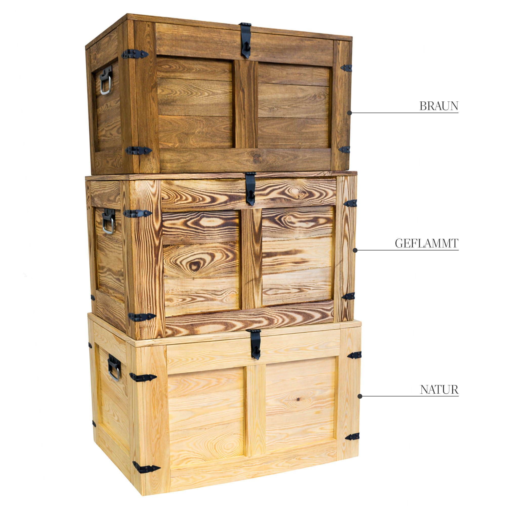 grosse Holztruhe Oskar Natur 80x45x47cm