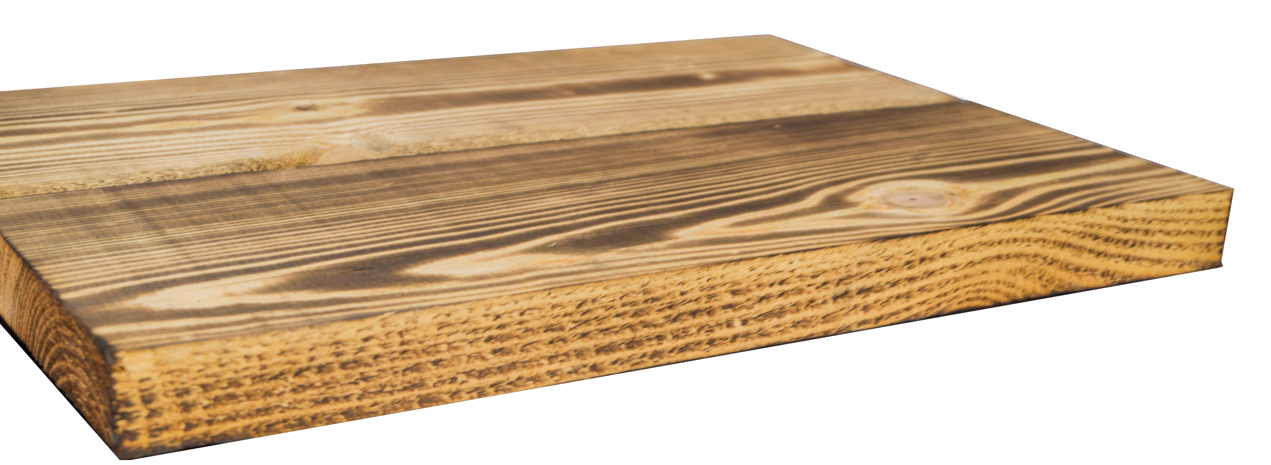 Nachttisch weiss  mit geflammten Holzplanken mit Mittelbrett weiss