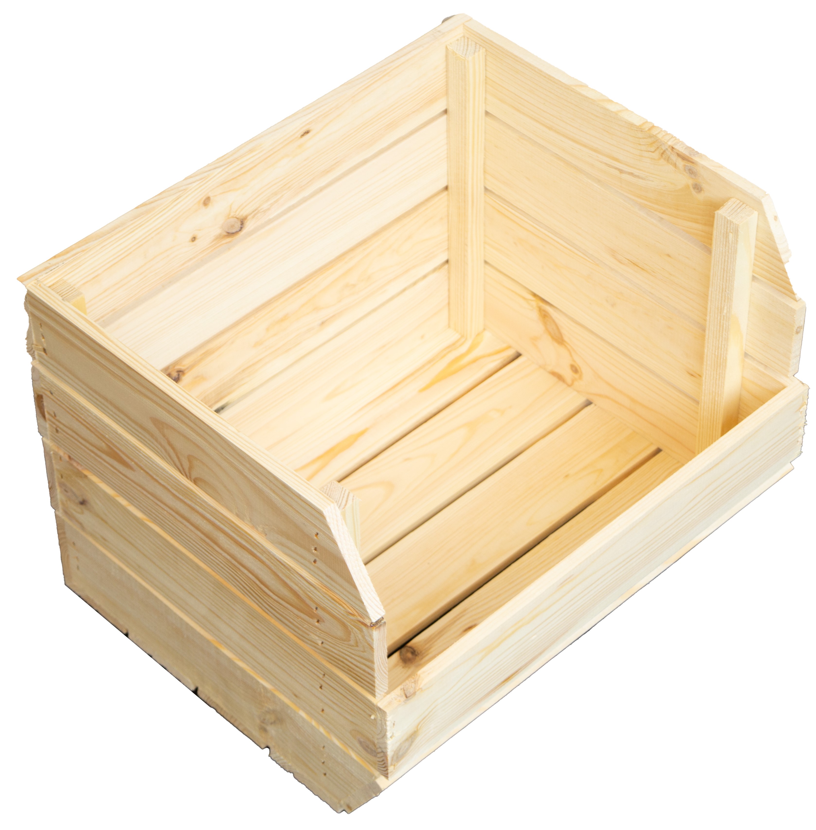 3er Set Kartoffelsteige je 40x33x30 cm in natur Gemüsekiste Obsthorde
